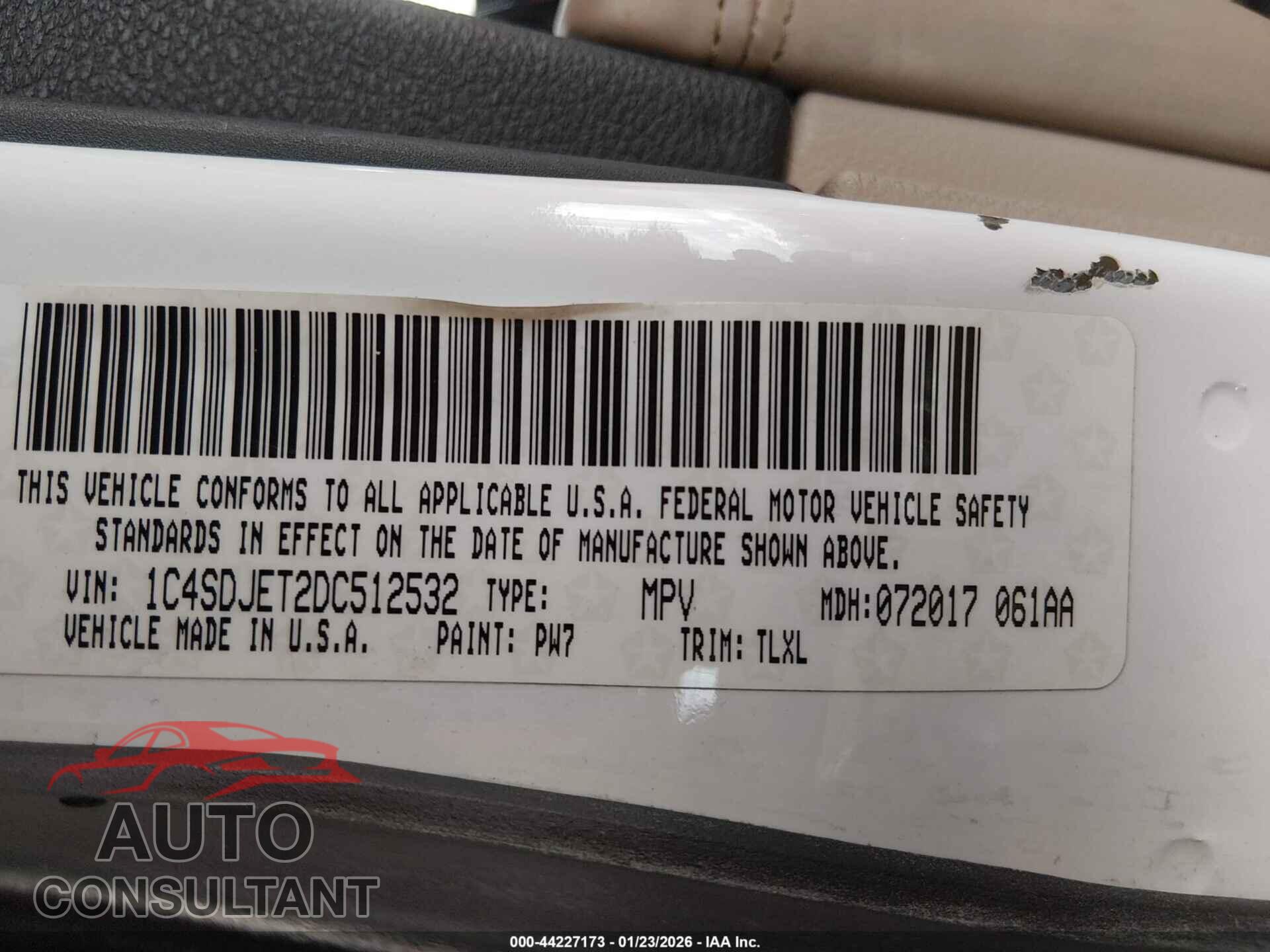 DODGE DURANGO 2013 - 1C4SDJET2DC512532