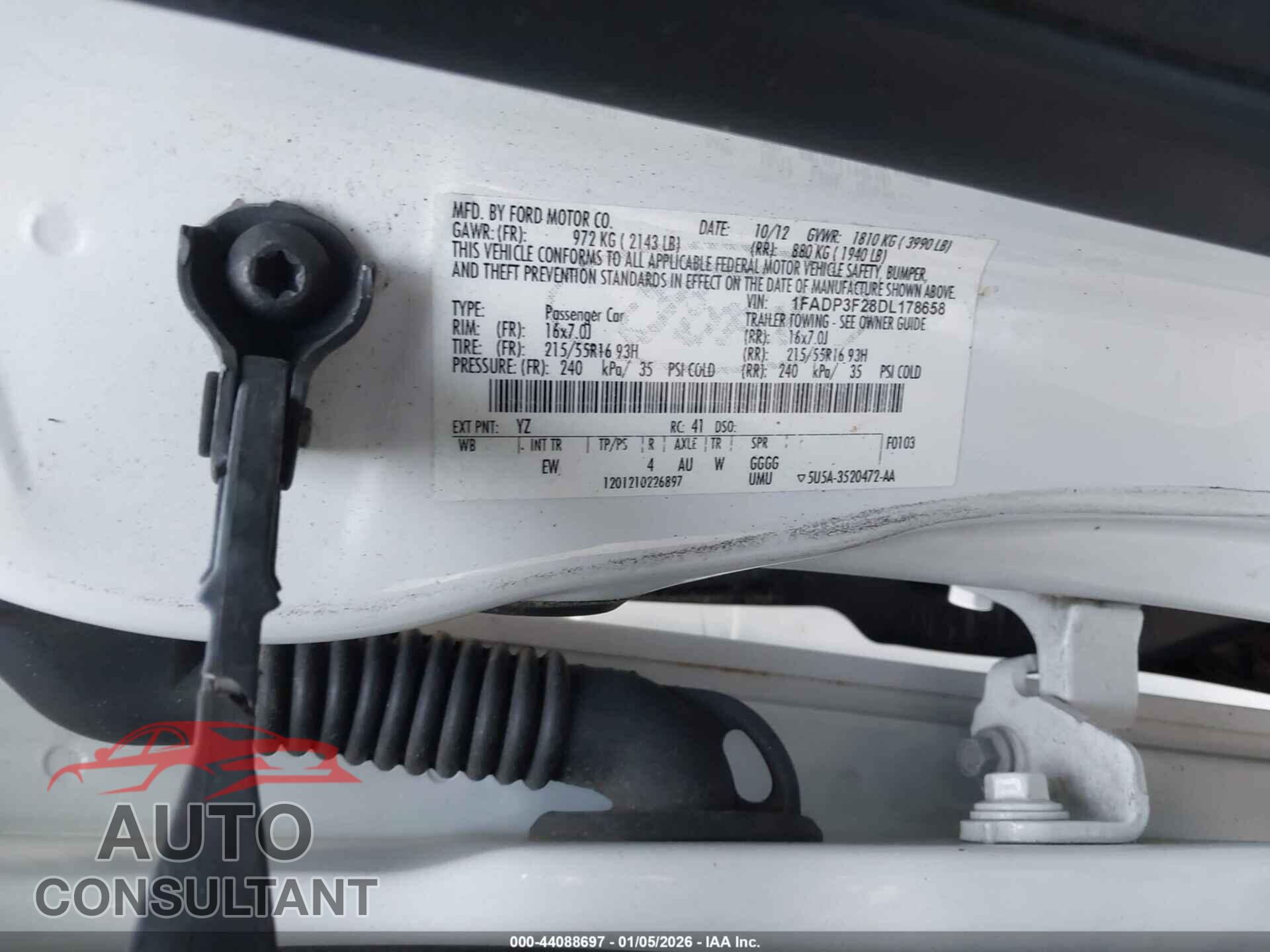FORD FOCUS 2013 - 1FADP3F28DL178658
