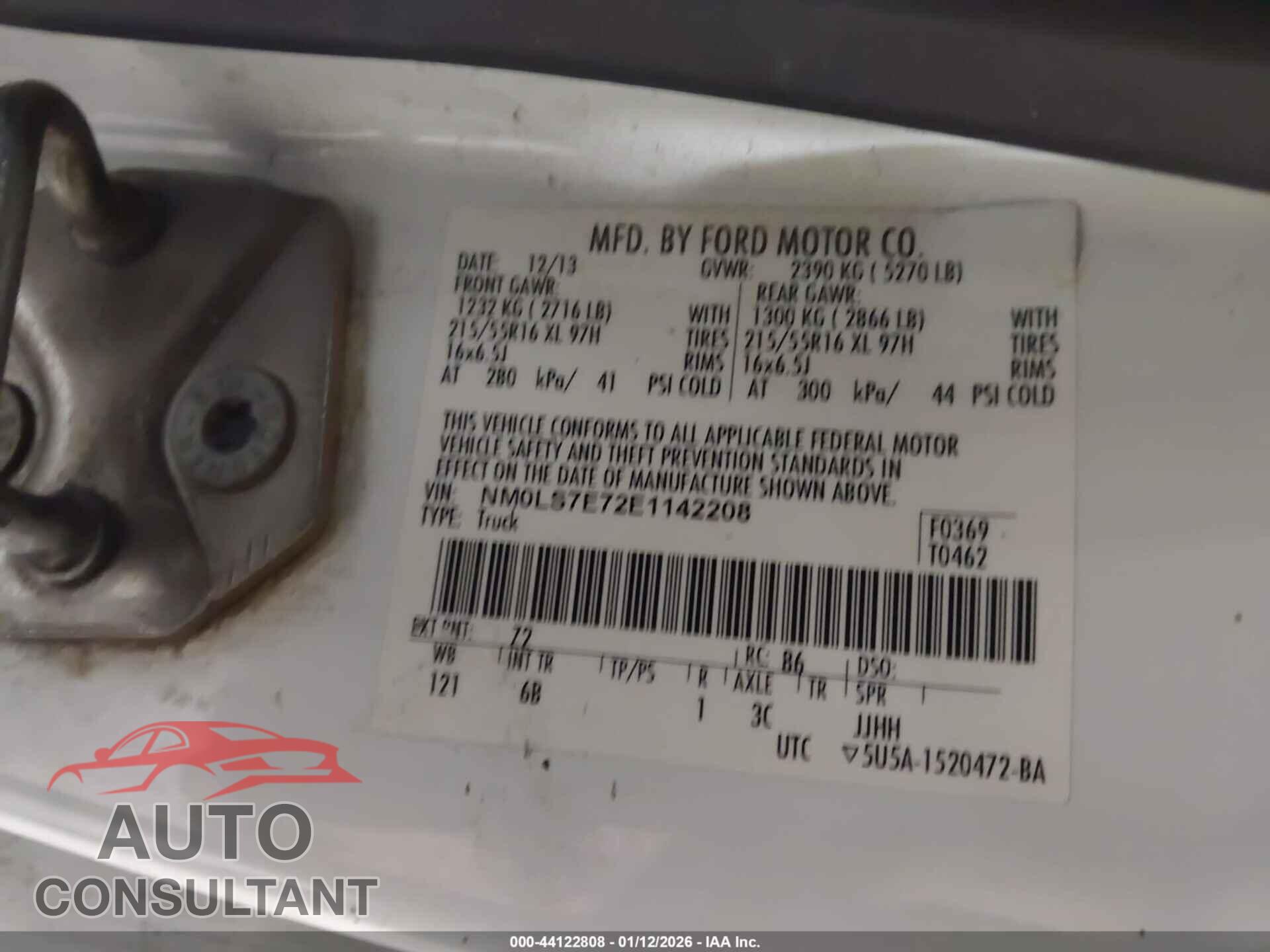 FORD TRANSIT CONNECT 2014 - NM0LS7E72E1142208