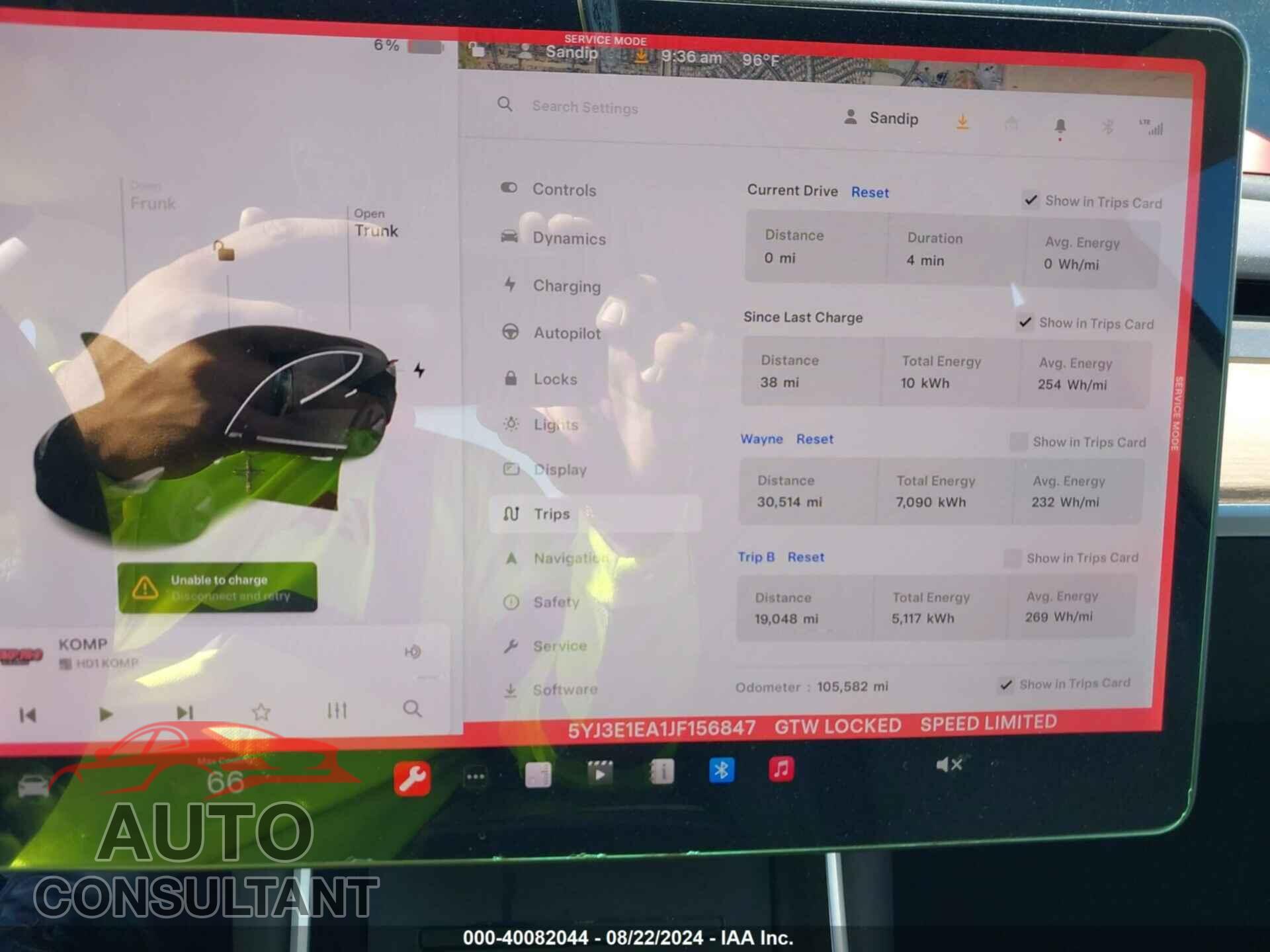 TESLA MODEL 3 2018 - 5YJ3E1EA1JF156847