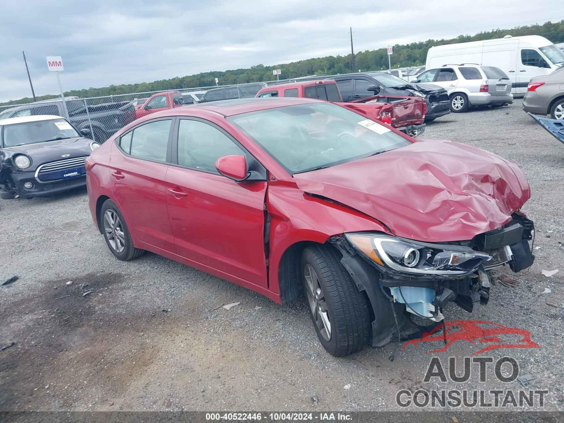 HYUNDAI ELANTRA 2018 - KMHD84LF4JU472810