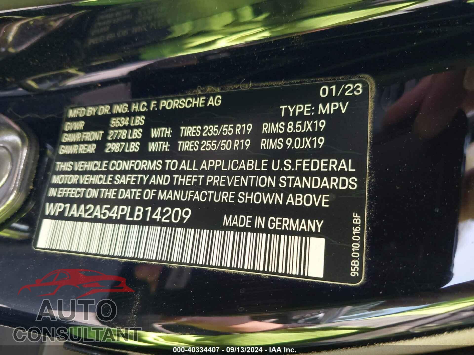 PORSCHE MACAN 2023 - WP1AA2A54PLB14209