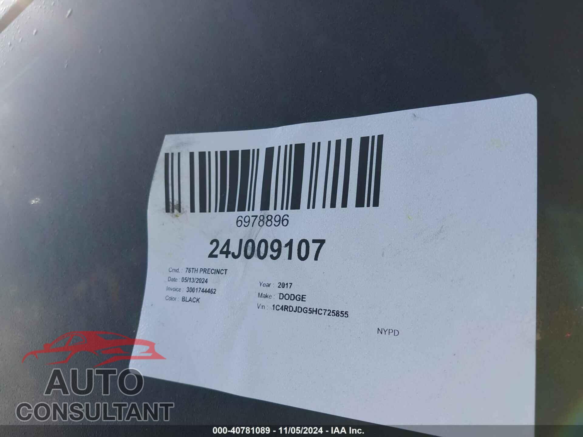 DODGE DURANGO 2017 - 1C4RDJDG5HC725855