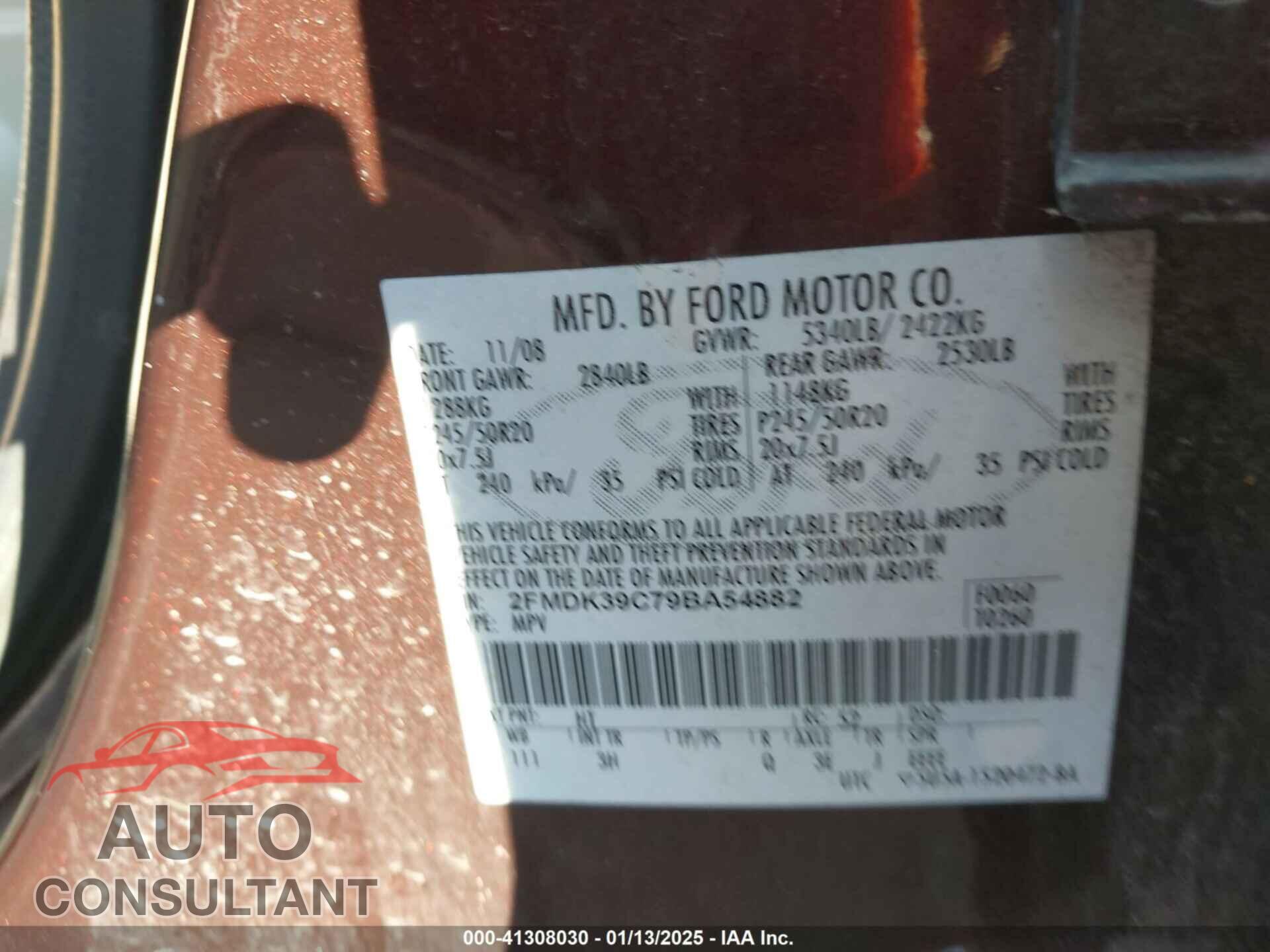 FORD EDGE 2009 - 2FMDK39C79BA54882
