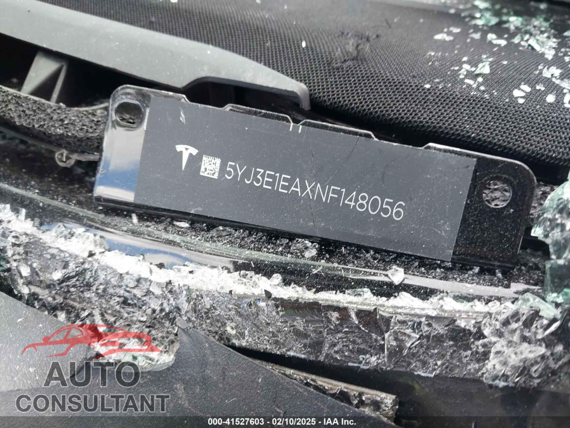 TESLA MODEL 3 2022 - 5YJ3E1EAXNF148056