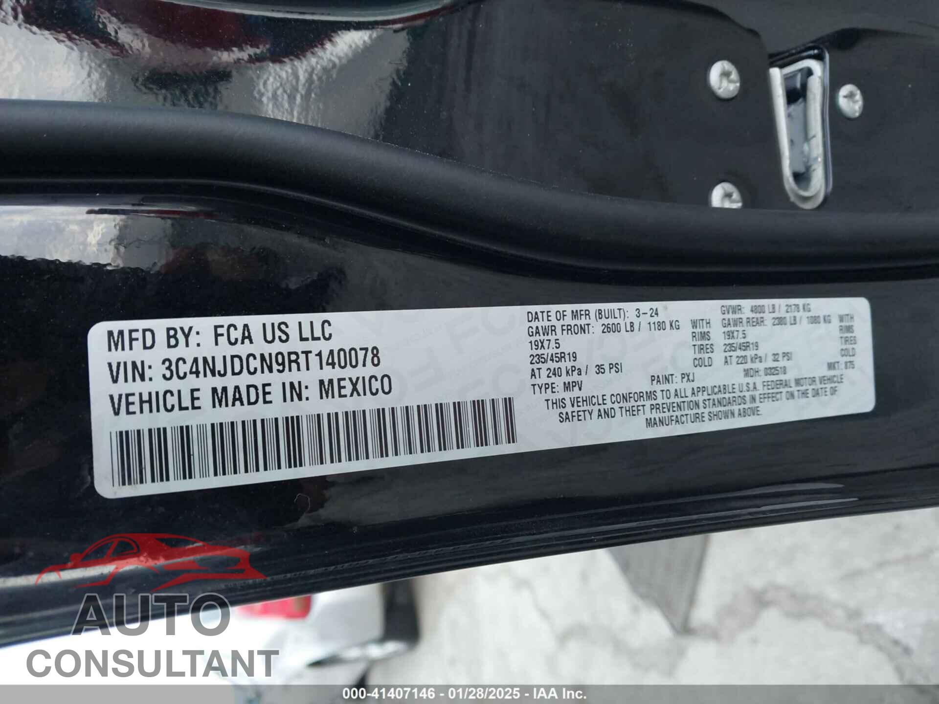 JEEP COMPASS 2024 - 3C4NJDCN9RT140078