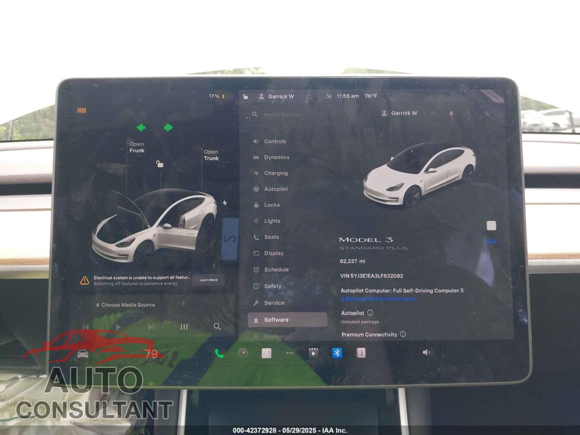TESLA MODEL 3 2020 - 5YJ3E1EA3LF632082