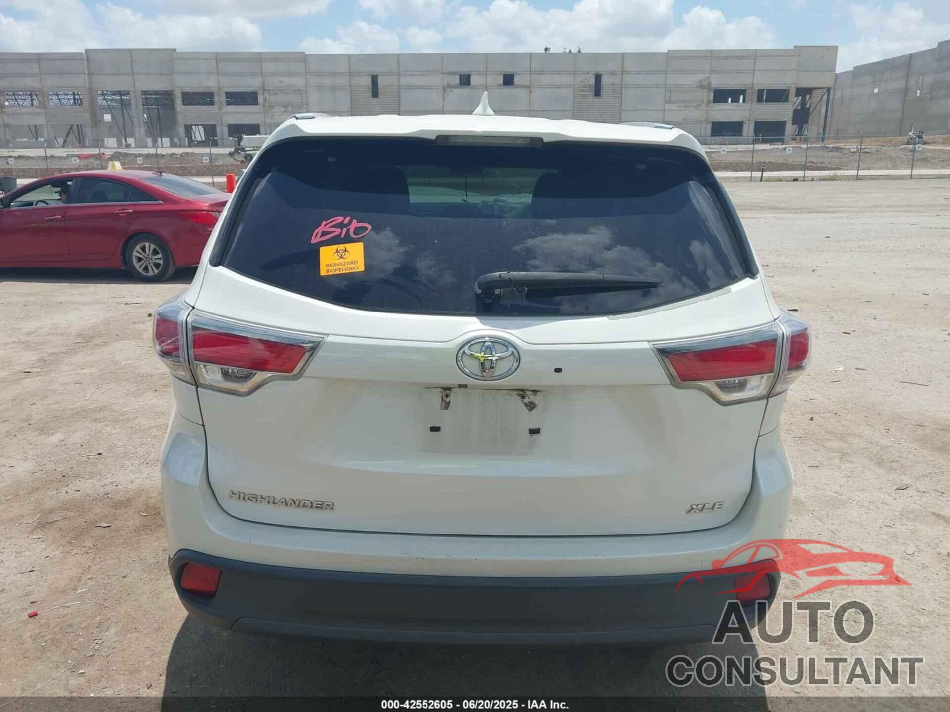 TOYOTA HIGHLANDER 2016 - 5TDKKRFH9GS129284