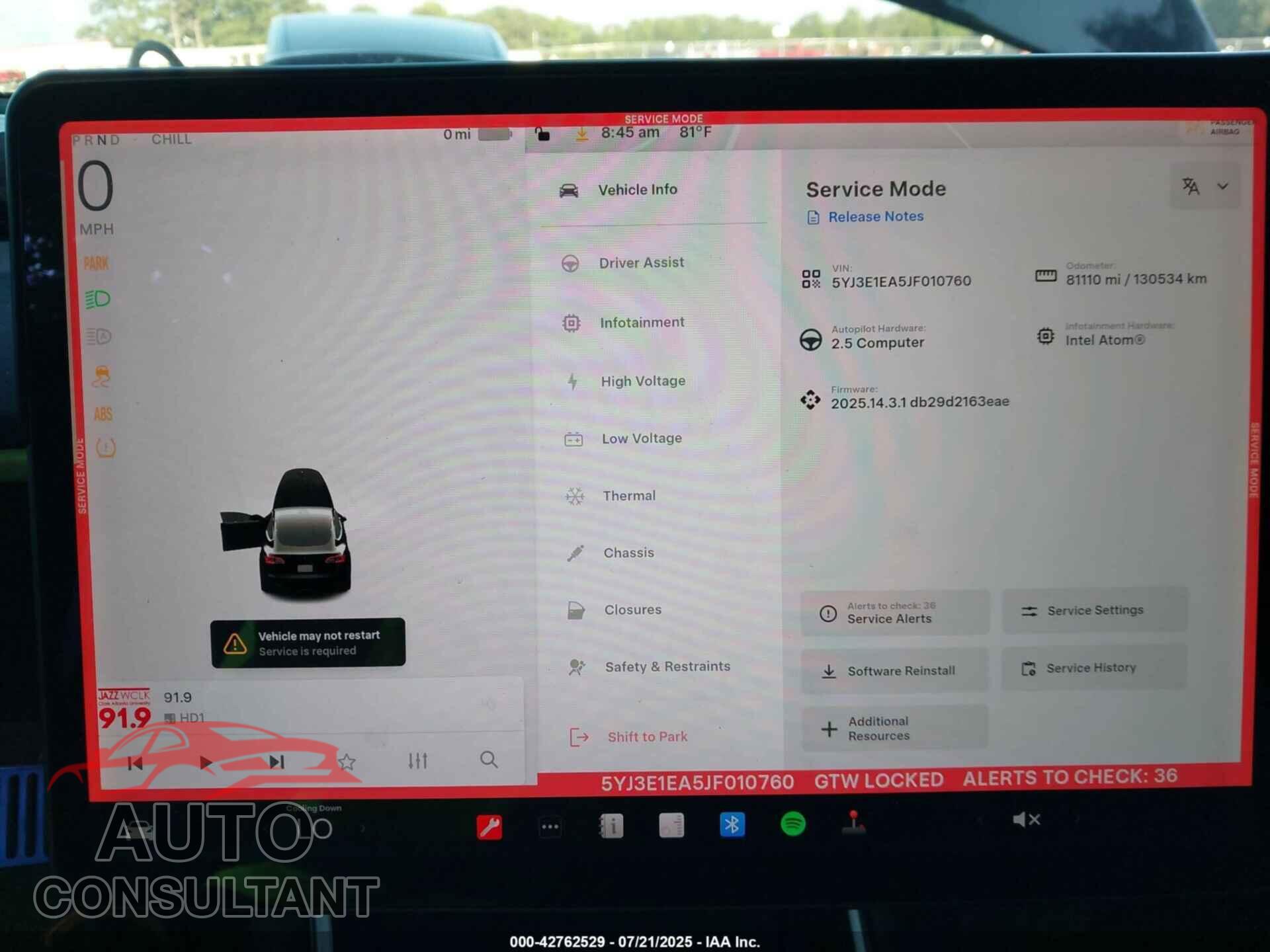 TESLA MODEL 3 2018 - 5YJ3E1EA5JF010760