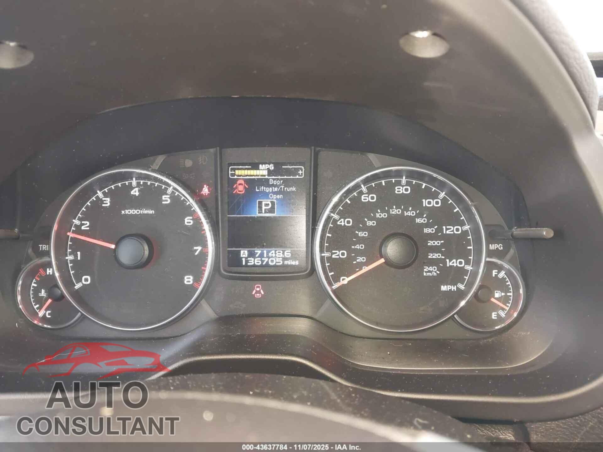 SUBARU OUTBACK 2014 - 4S4BRBLC8E3266447