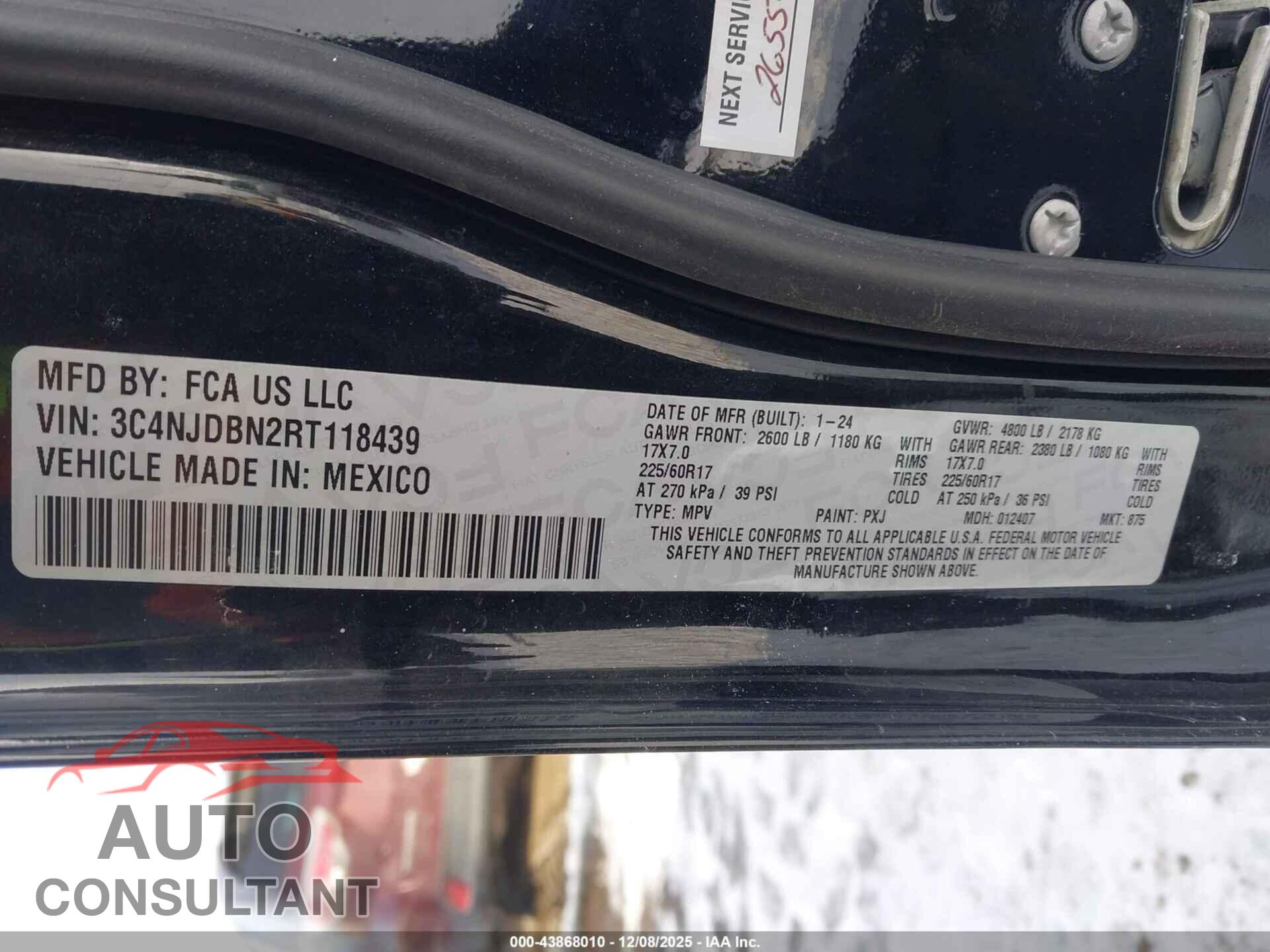 JEEP COMPASS 2024 - 3C4NJDBN2RT118439