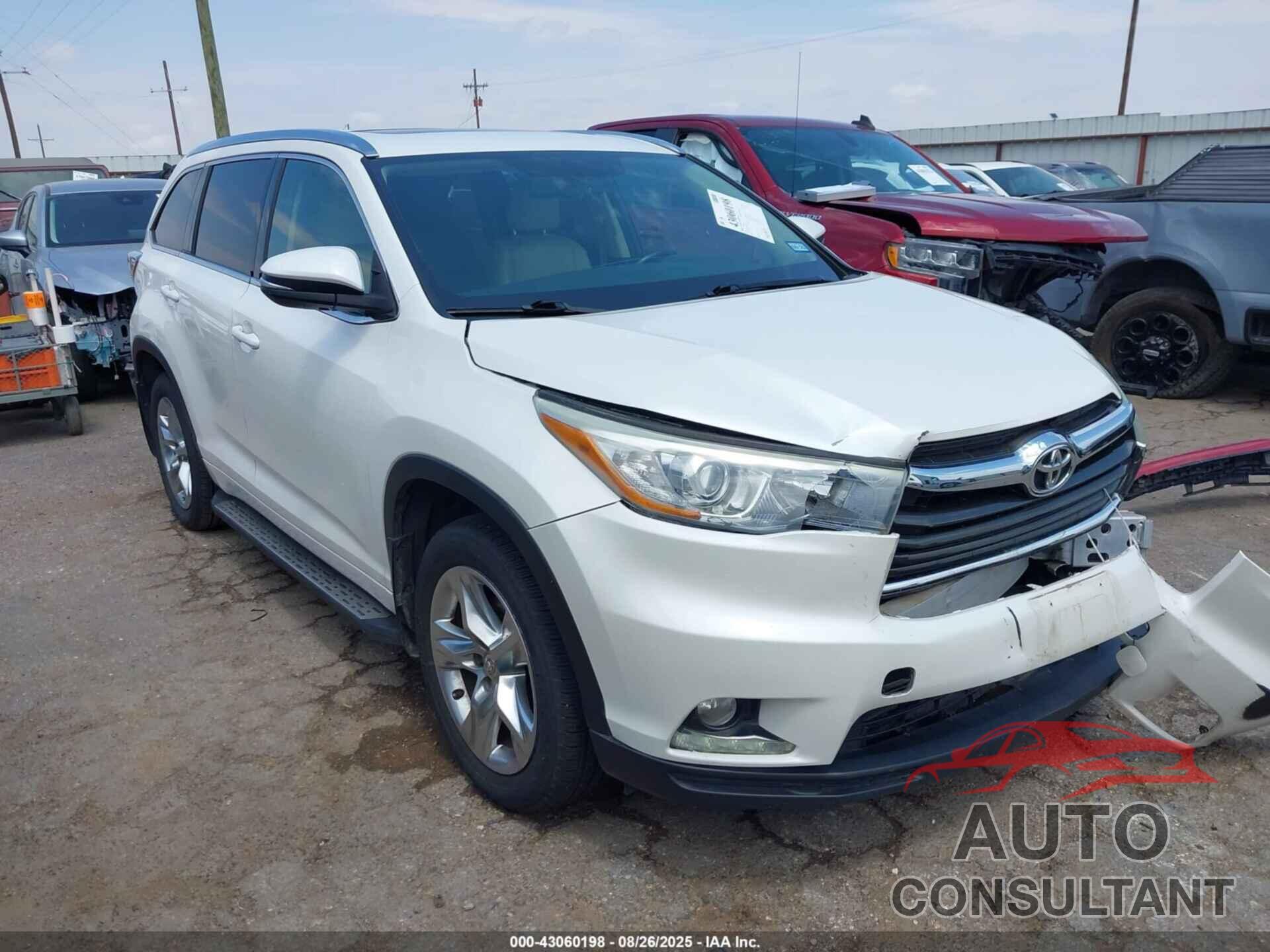 TOYOTA HIGHLANDER 2015 - 5TDYKRFHXFS074143