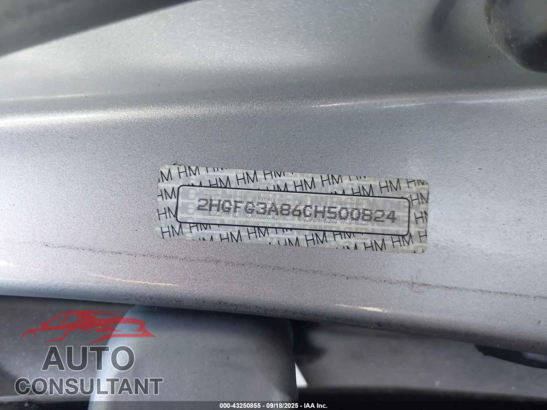 HONDA CIVIC 2012 - 2HGFG3A86CH500824