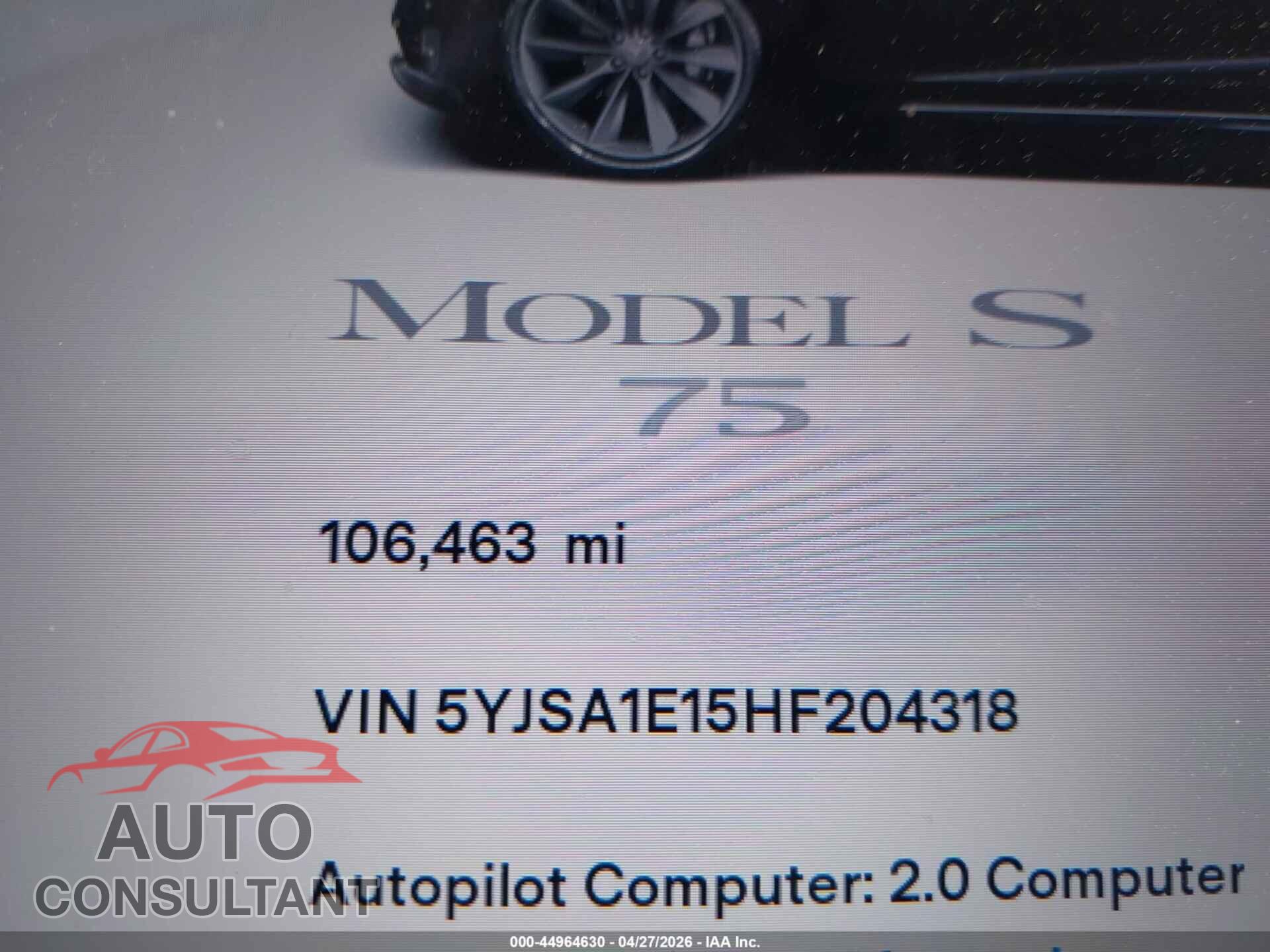 TESLA MODEL S 2017 - 5YJSA1E15HF204318