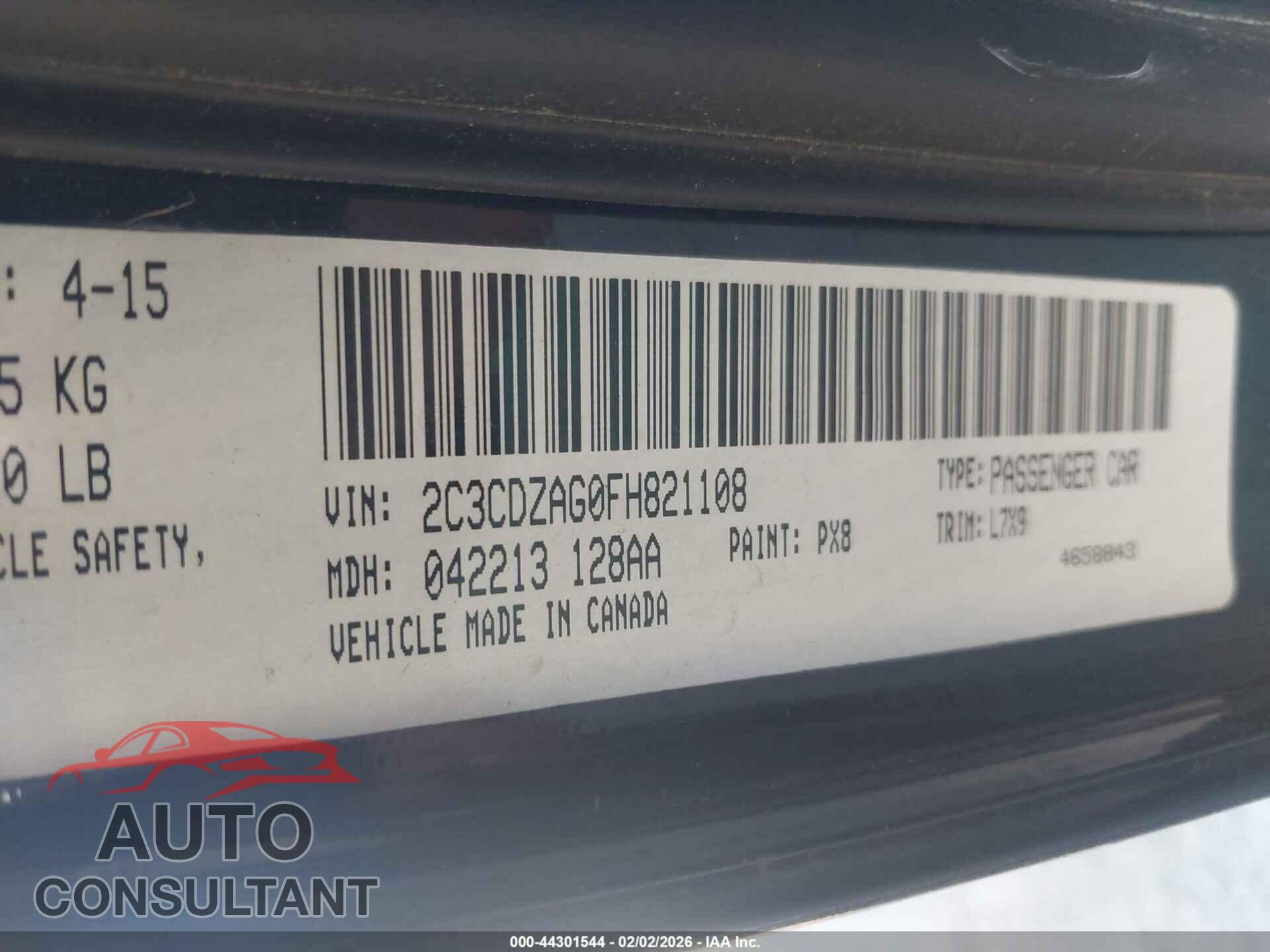 DODGE CHALLENGER 2015 - 2C3CDZAG0FH821108