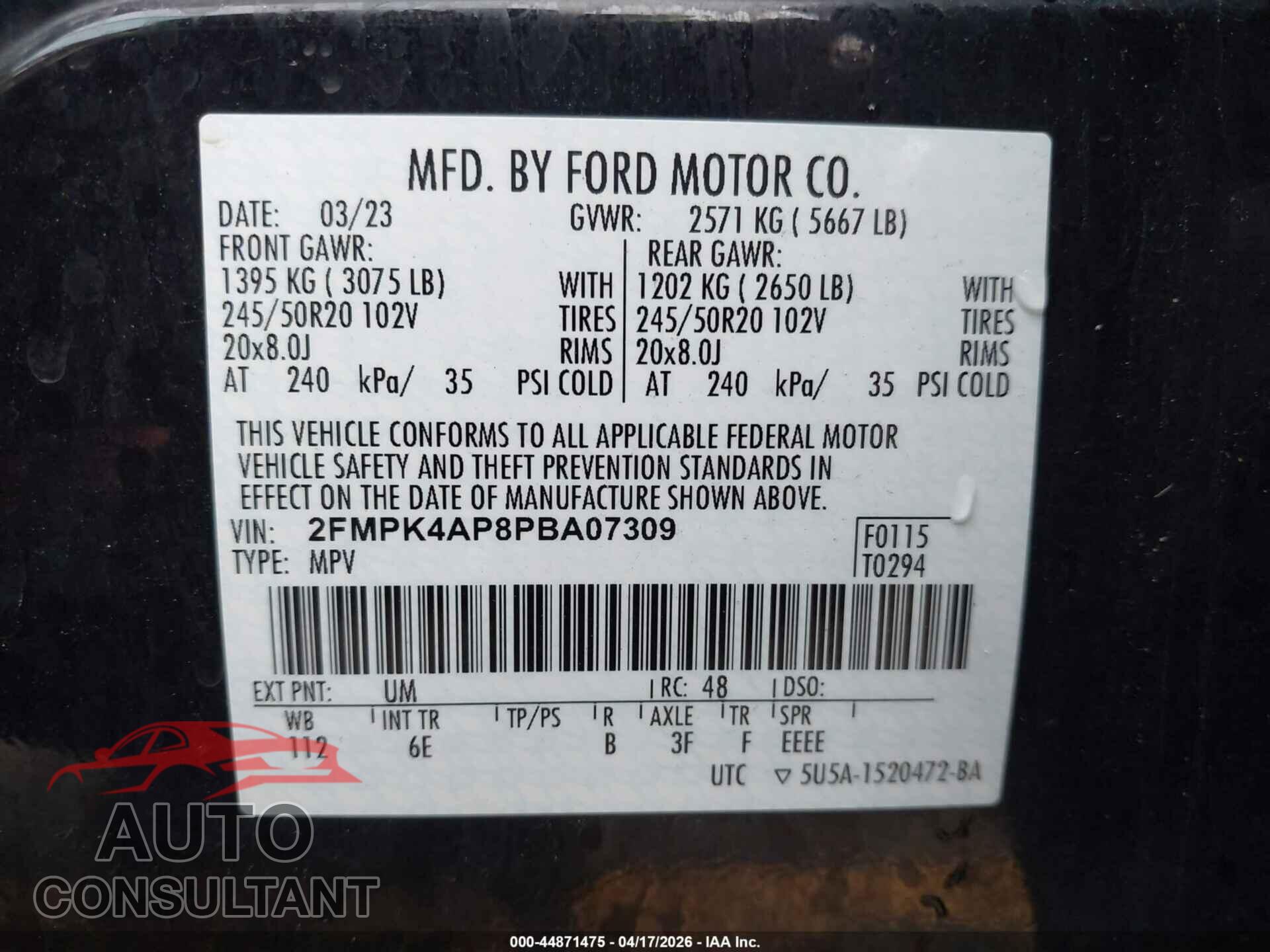 FORD EDGE 2023 - 2FMPK4AP8PBA07309