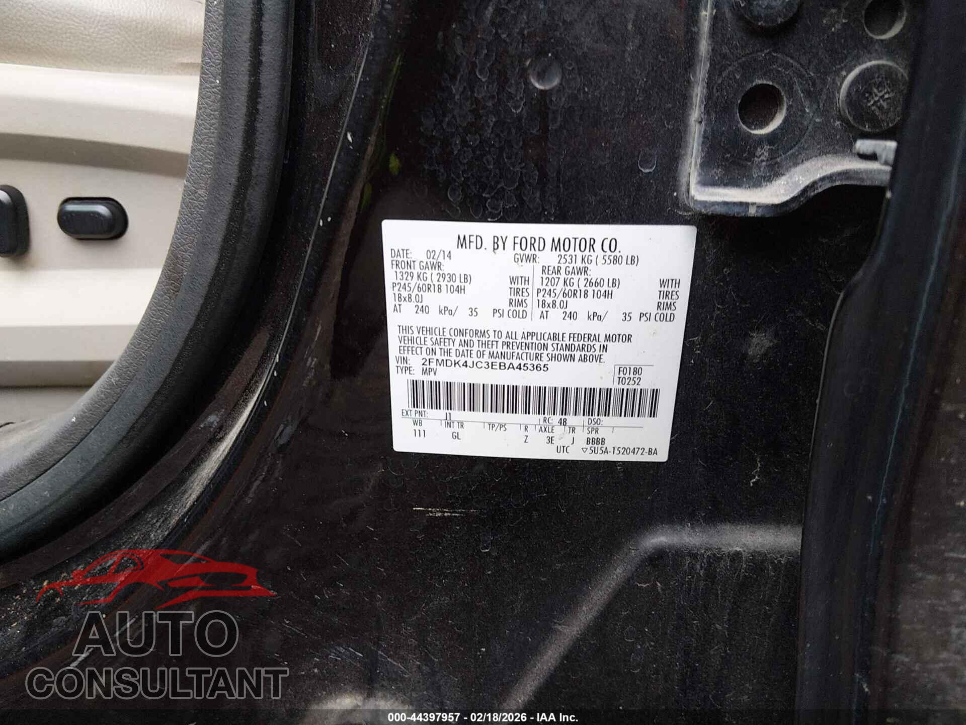 FORD EDGE 2014 - 2FMDK4JC3EBA45365