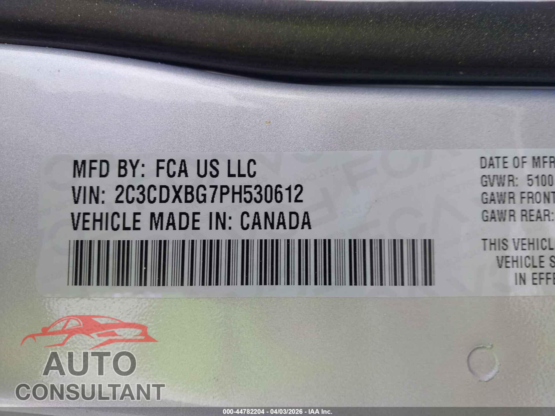 DODGE CHARGER 2023 - 2C3CDXBG7PH530612