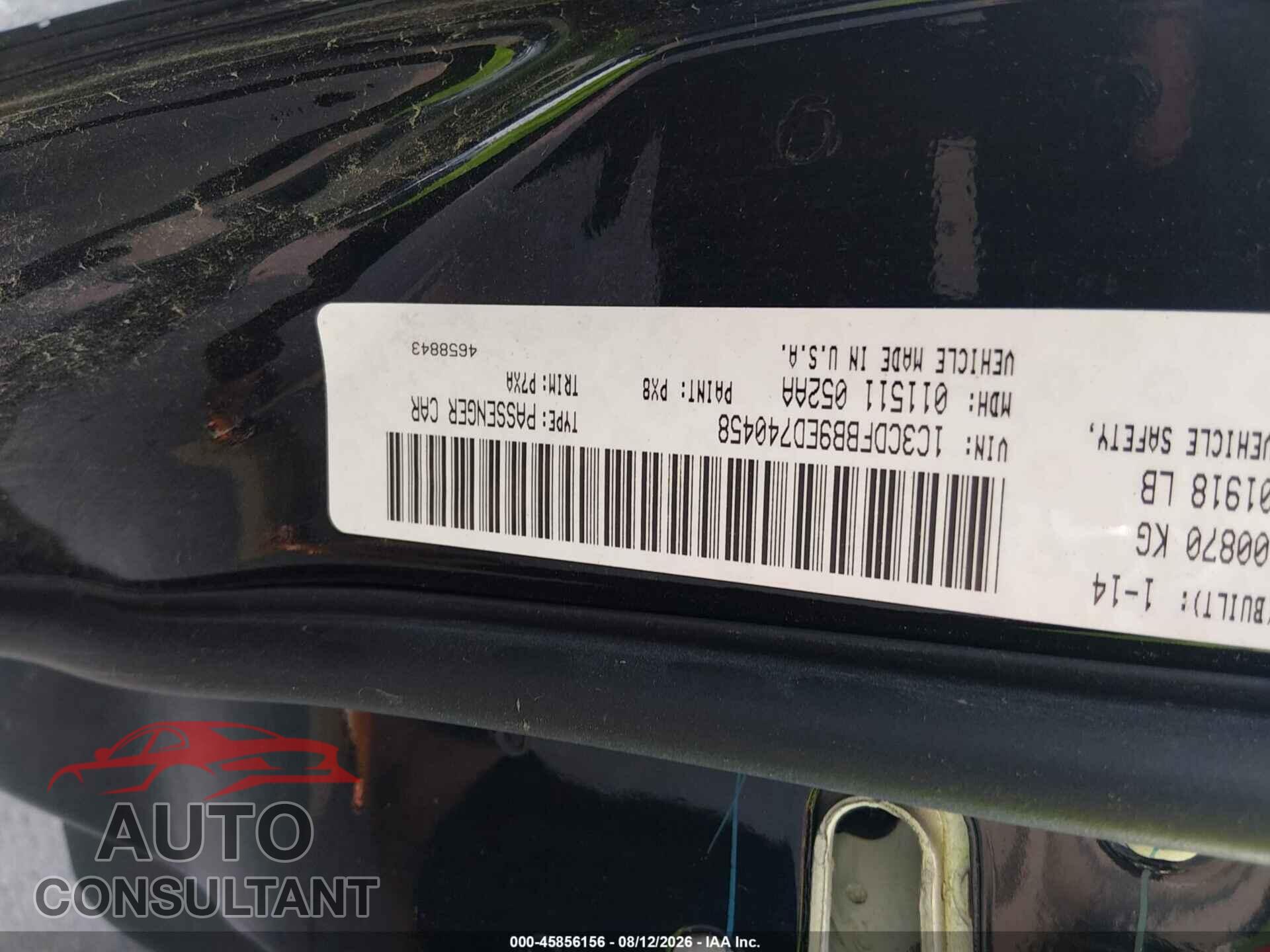 DODGE DART 2014 - 1C3CDFBB9ED740458