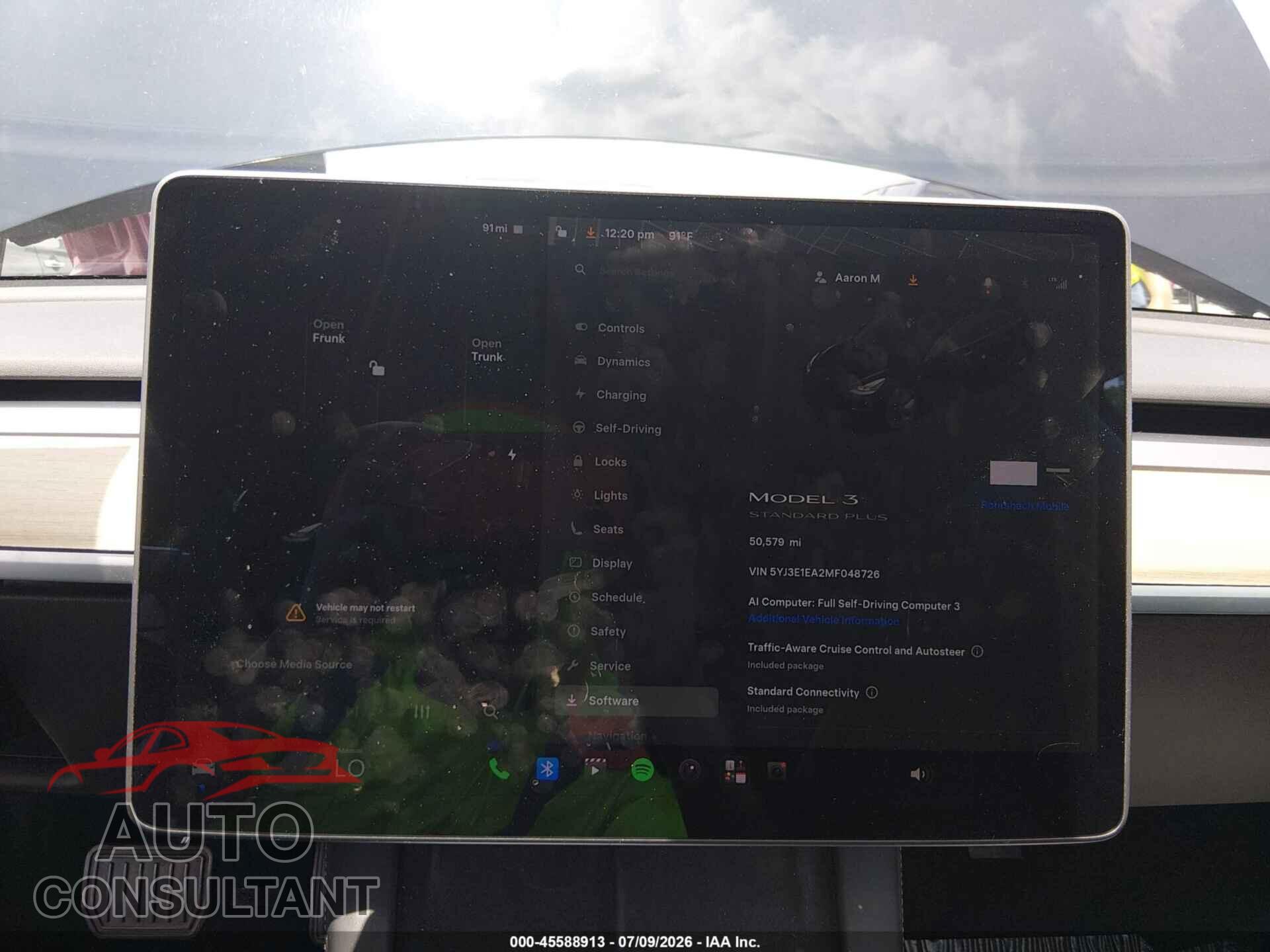 TESLA MODEL 3 2021 - 5YJ3E1EA2MF048726