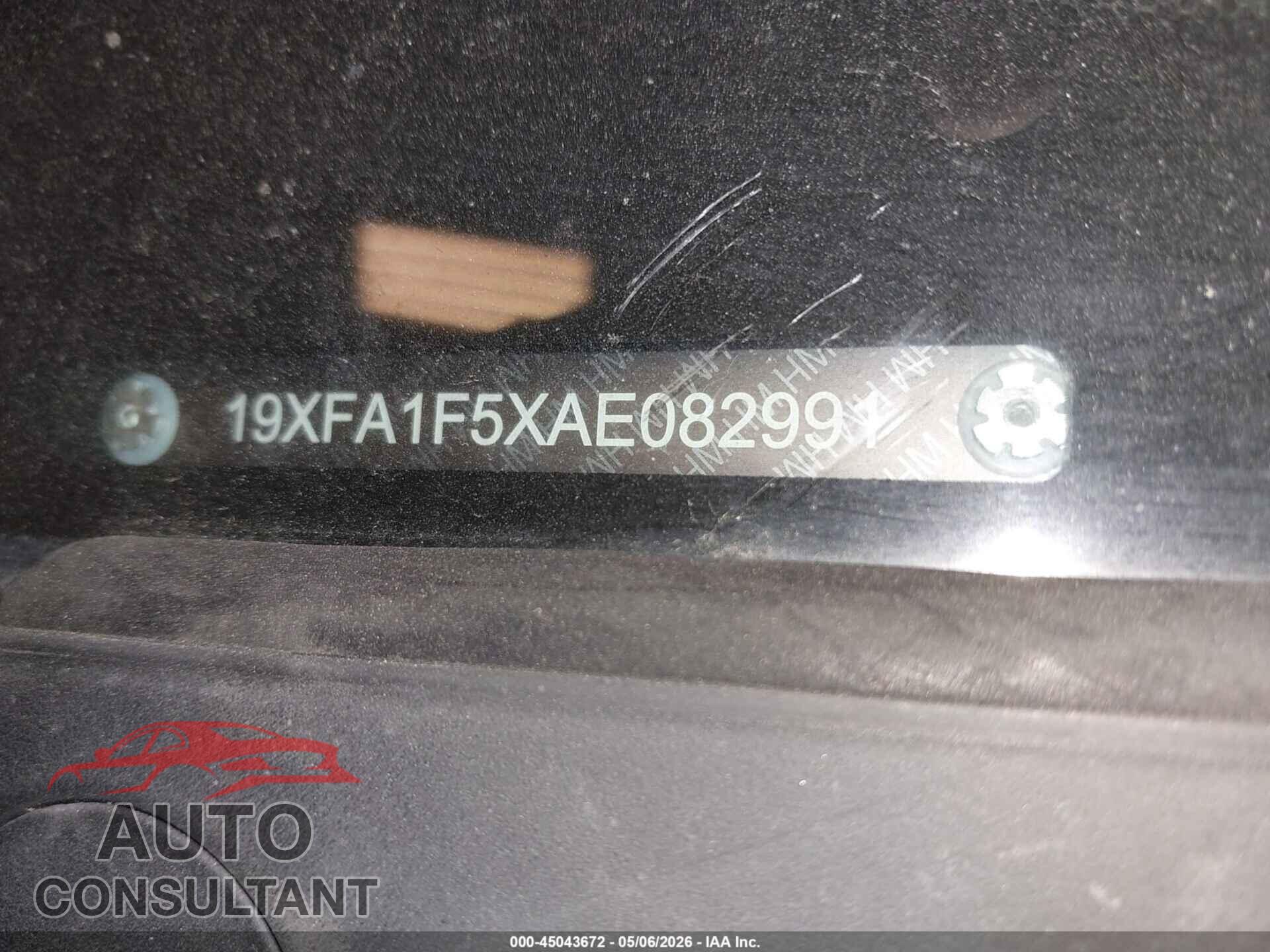 HONDA CIVIC 2010 - 19XFA1F5XAE082991