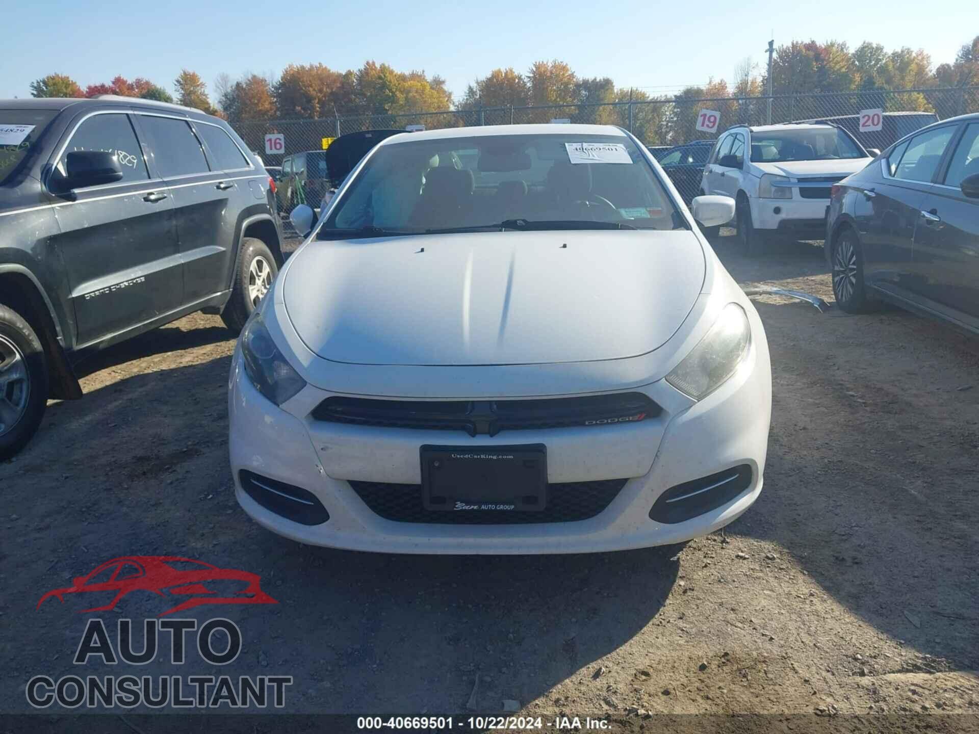 DODGE DART 2015 - 1C3CDFBB7FD222463
