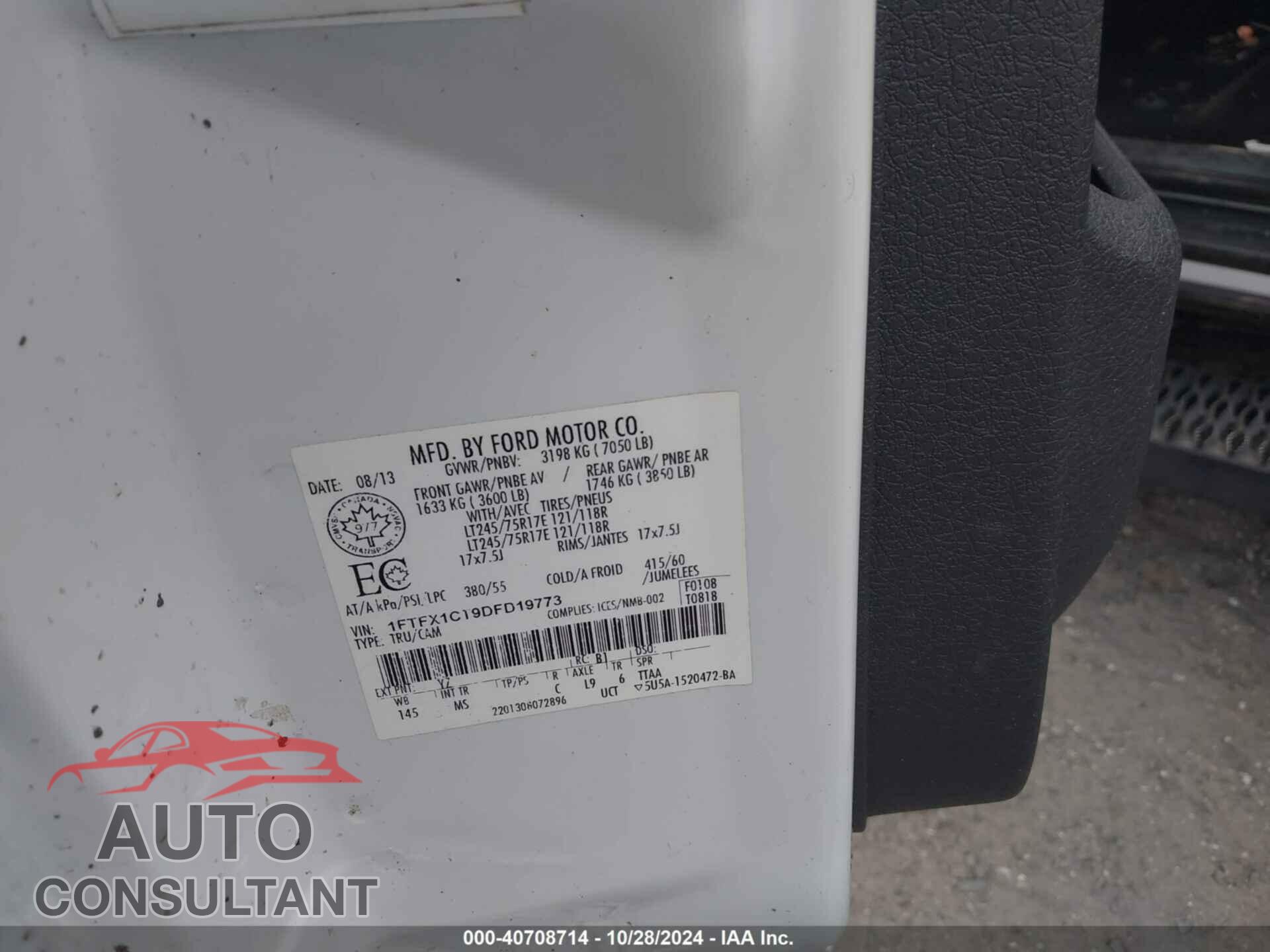 FORD F-150 2013 - 1FTFX1CT9DFD19773