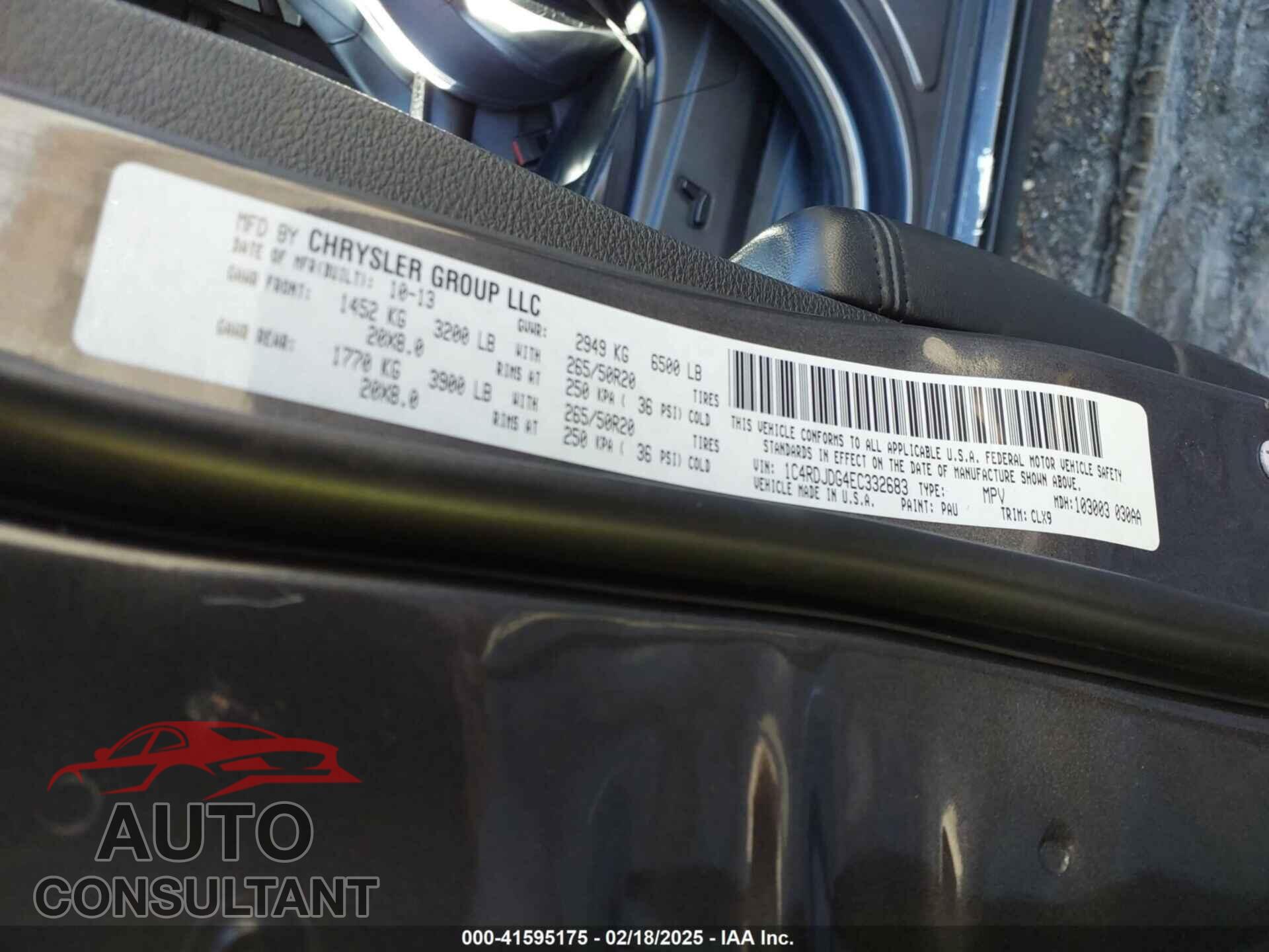 DODGE DURANGO 2014 - 1C4RDJDG4EC332683