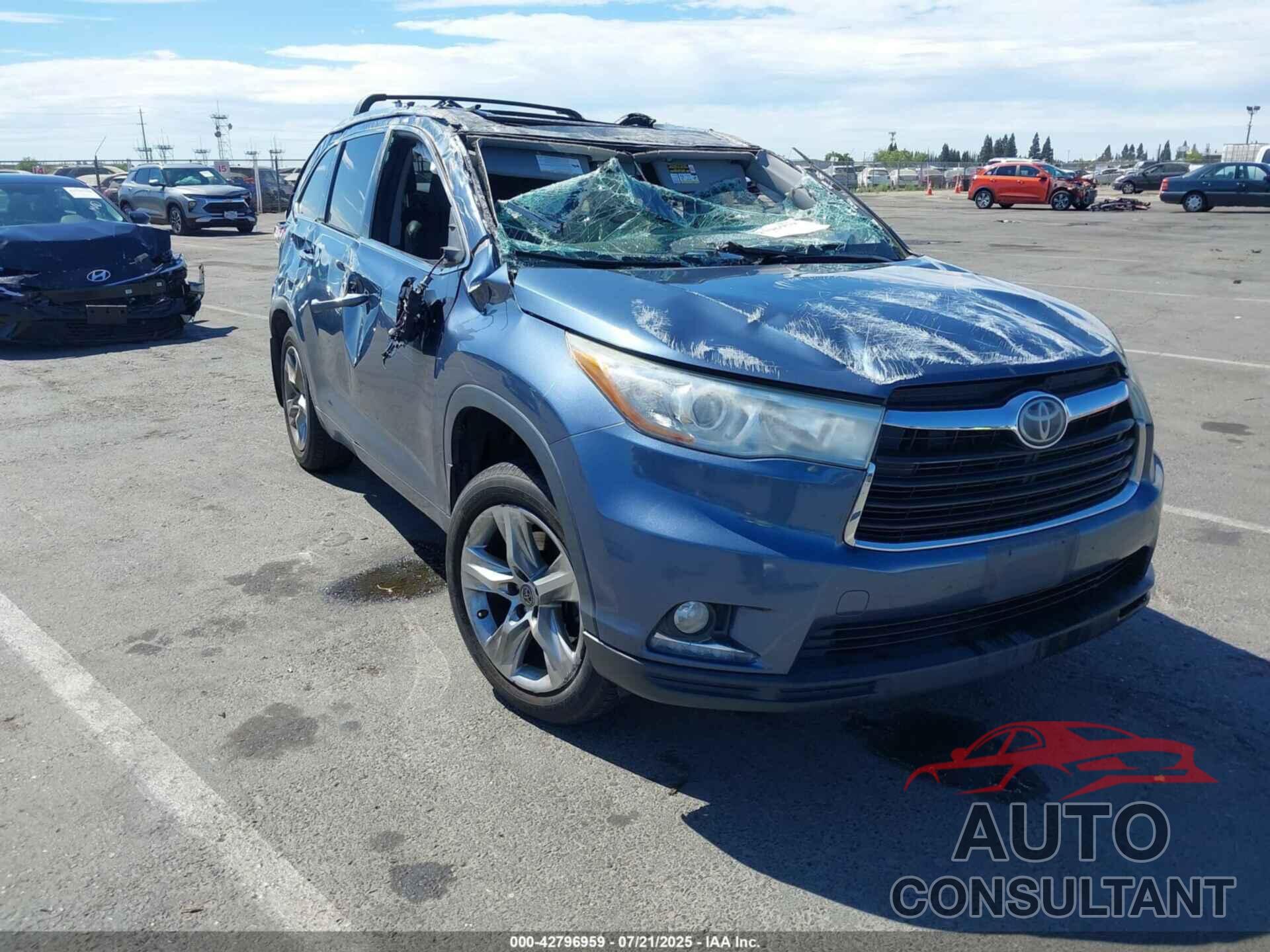 TOYOTA HIGHLANDER 2015 - 5TDDKRFH0FS210245