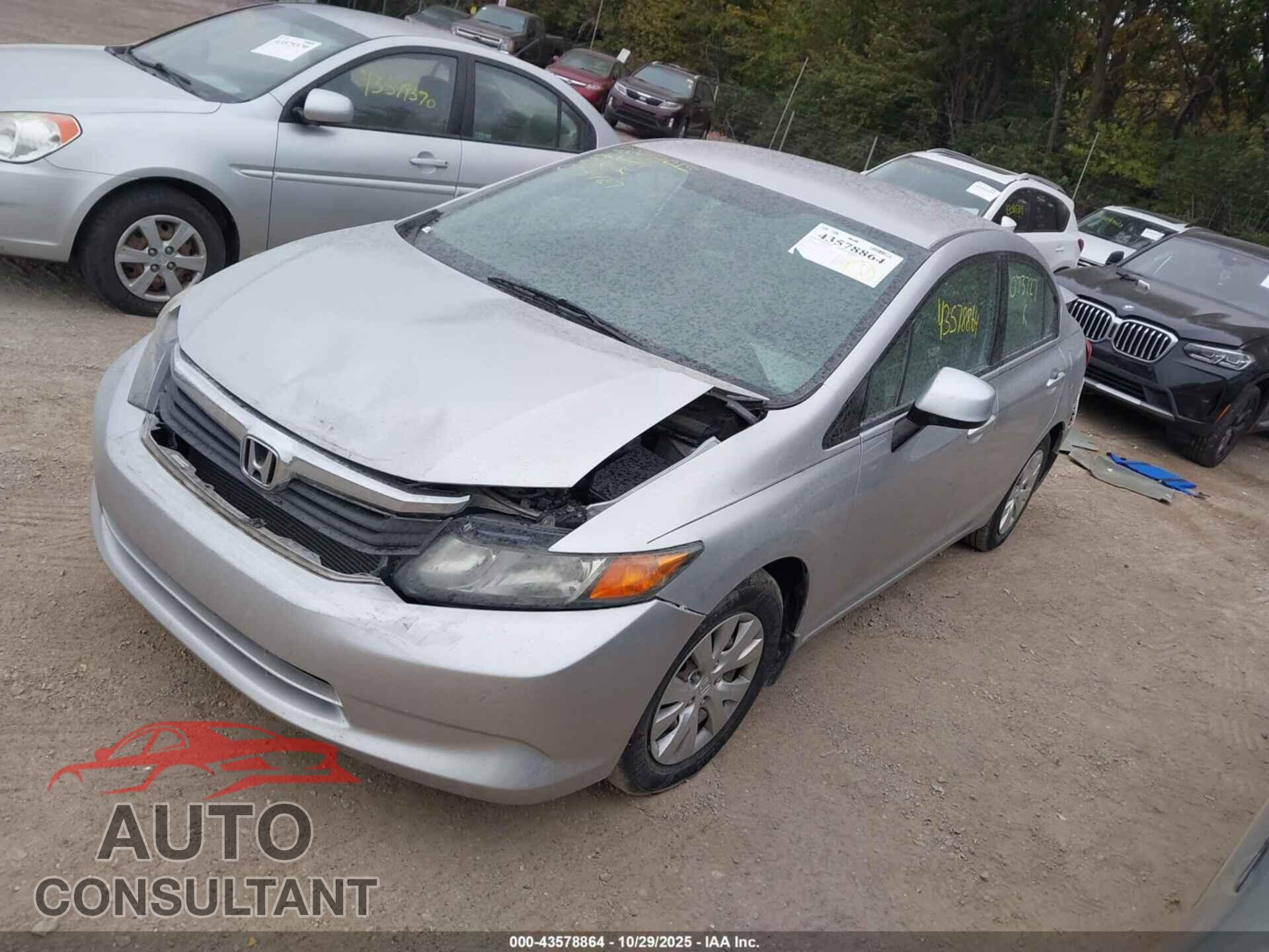 HONDA CIVIC 2012 - 19XFB2F56CE073727