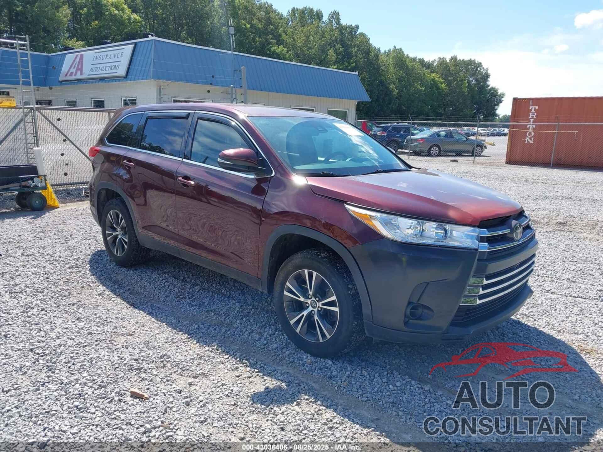 TOYOTA HIGHLANDER 2019 - 5TDZZRFH3KS310416