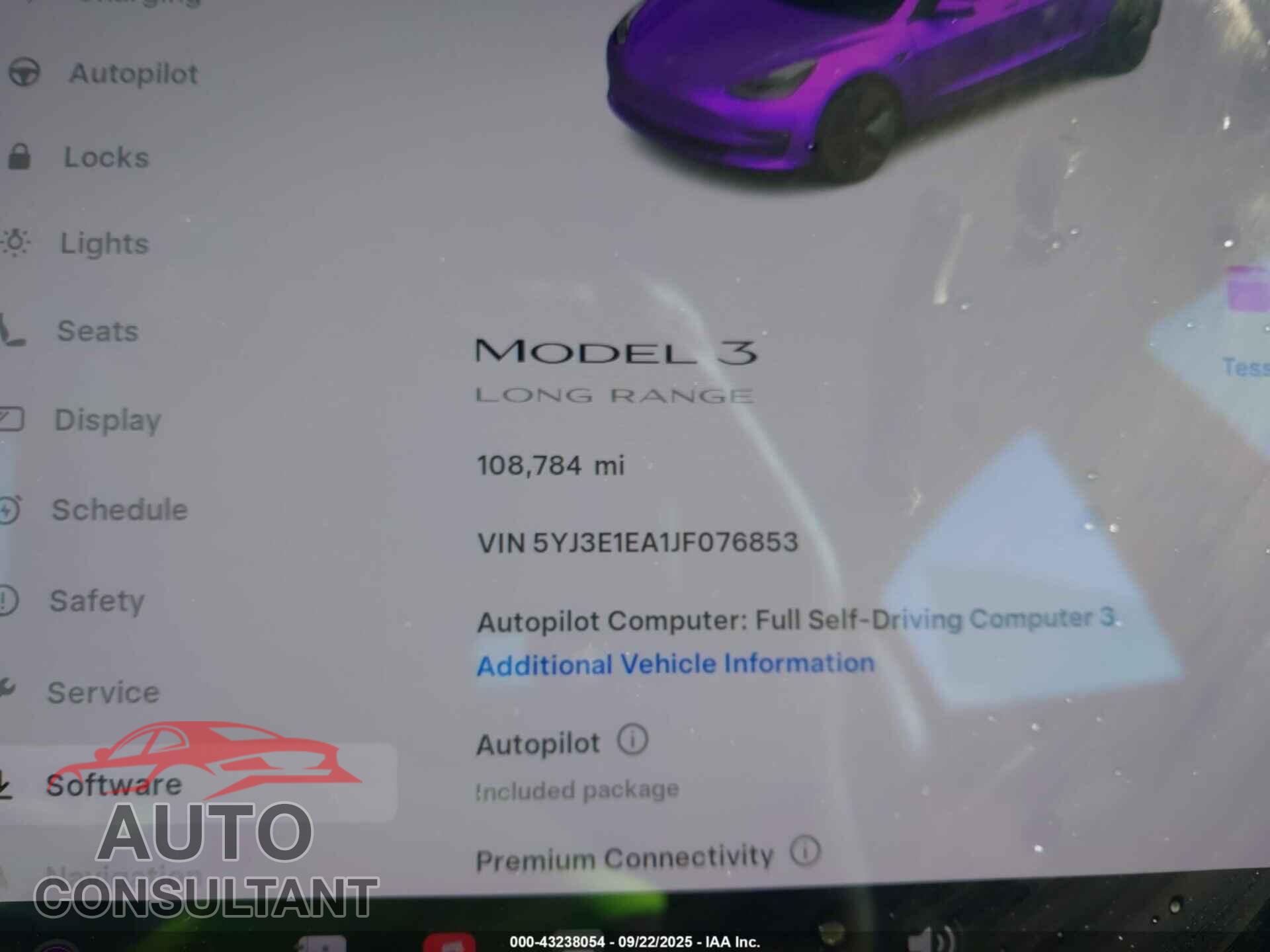 TESLA MODEL 3 2018 - 5YJ3E1EA1JF076853