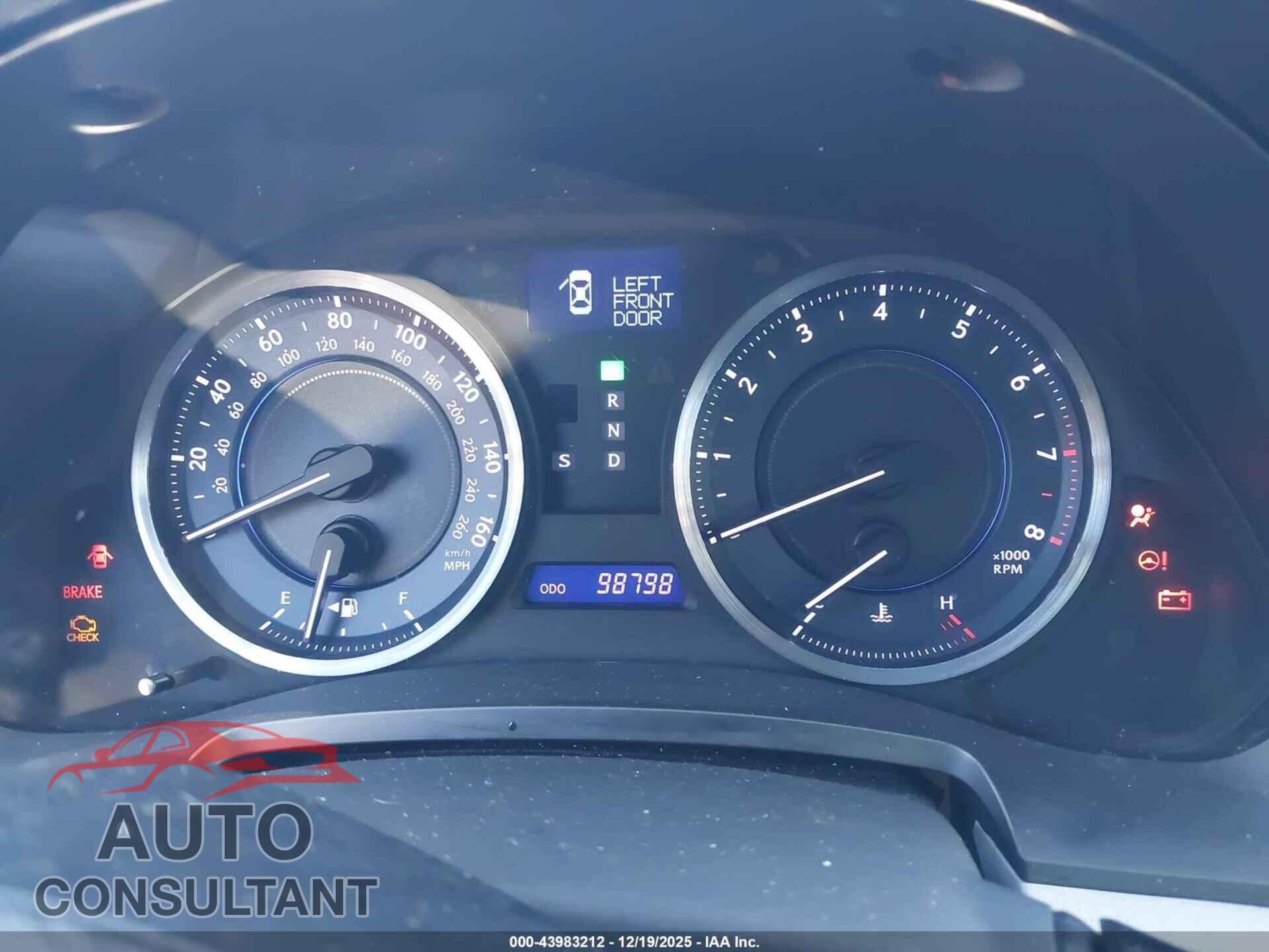 LEXUS IS 250 2012 - JTHCF5C20C5058041