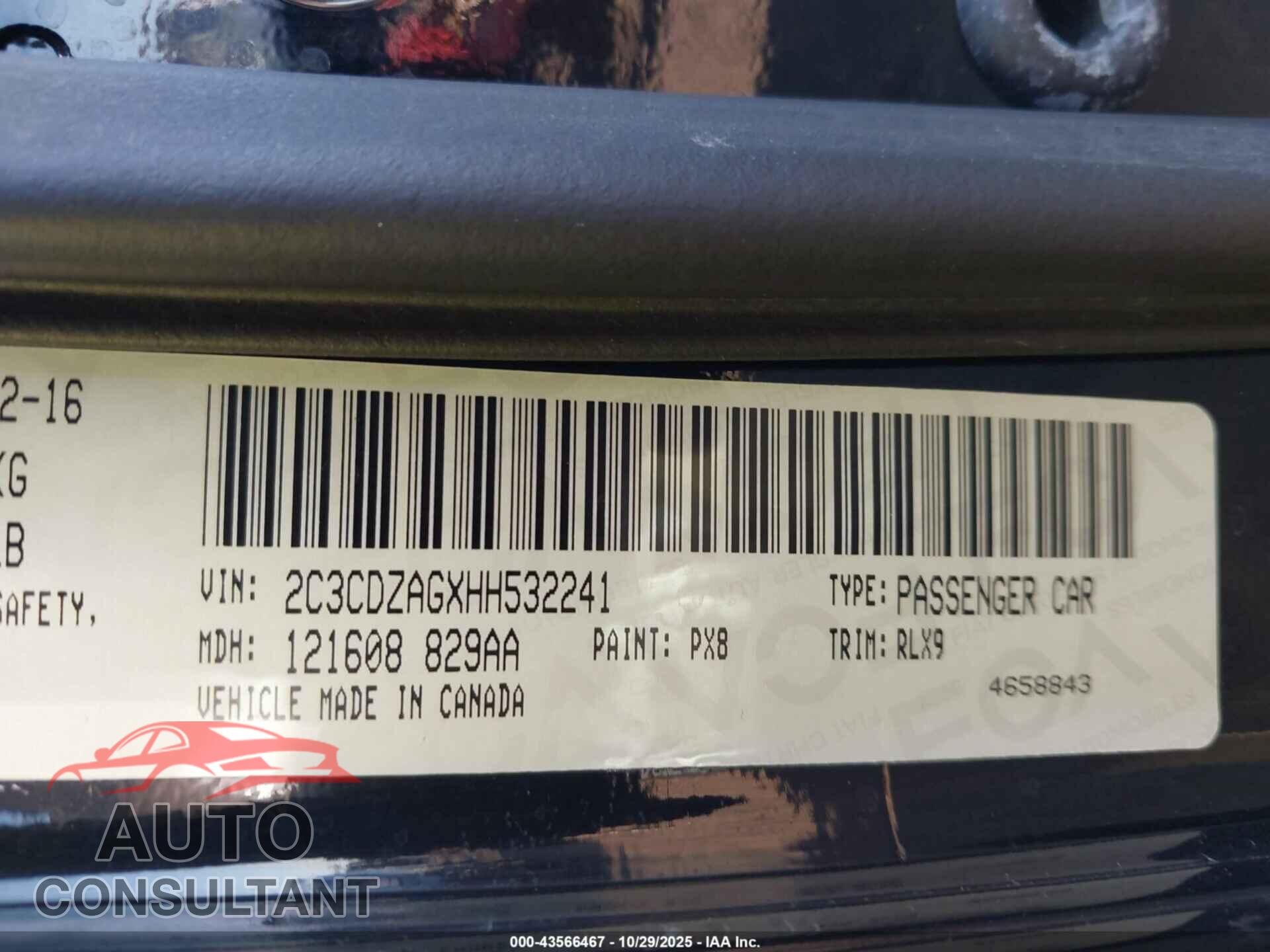 DODGE CHALLENGER 2017 - 2C3CDZAGXHH532241