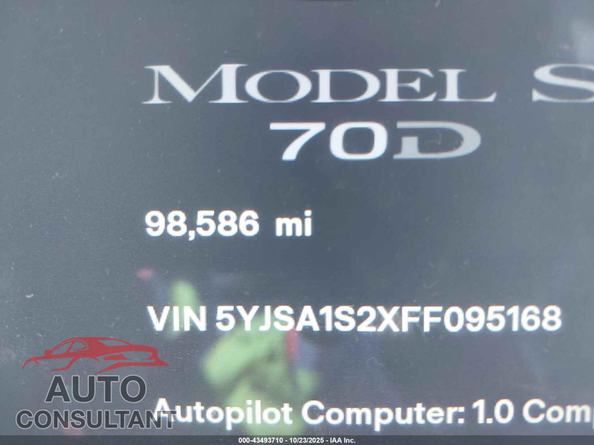 TESLA MODEL S 2015 - 5YJSA1S2XFF095168