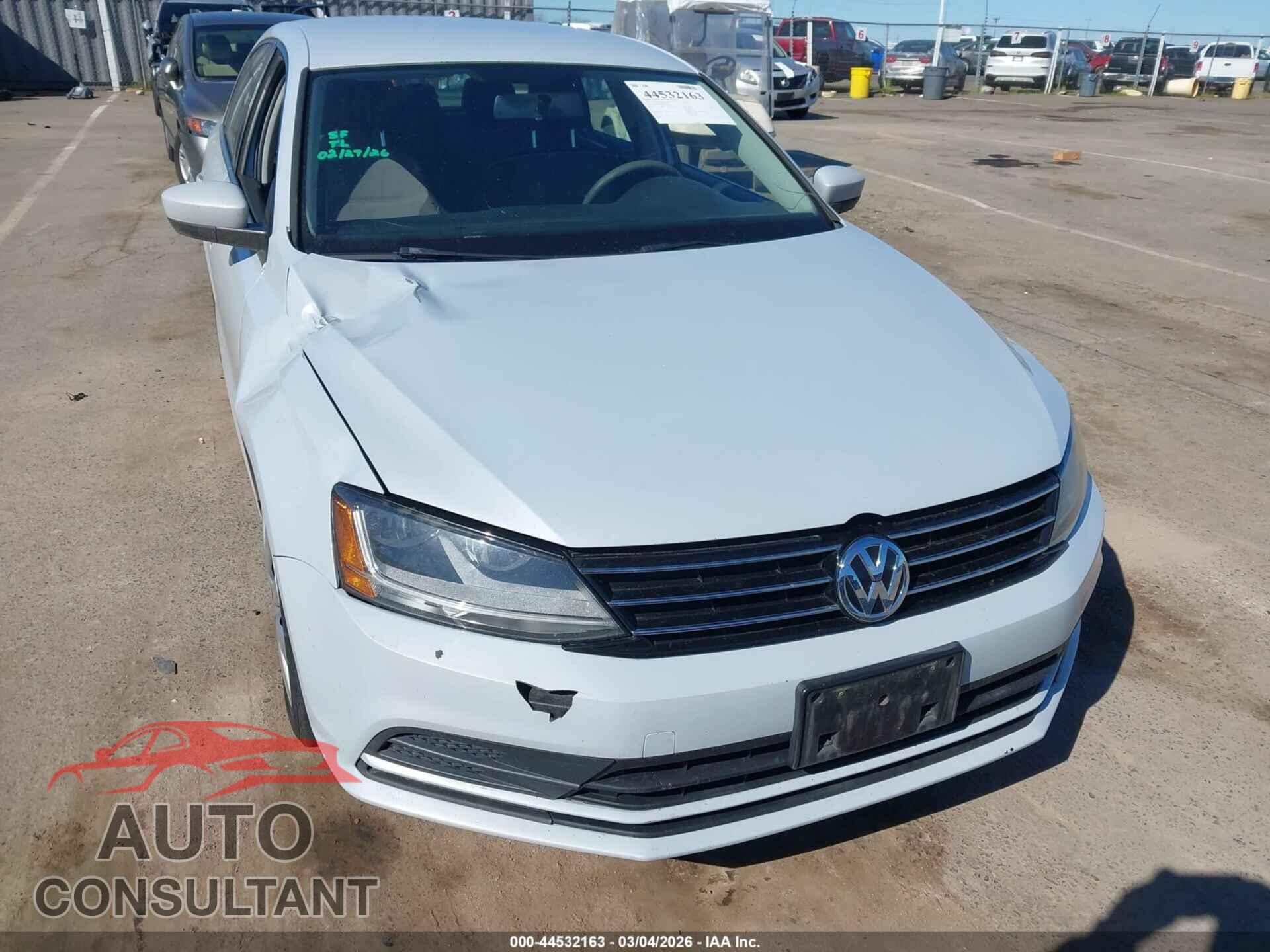 VOLKSWAGEN JETTA 2017 - 3VW2B7AJ3HM293627