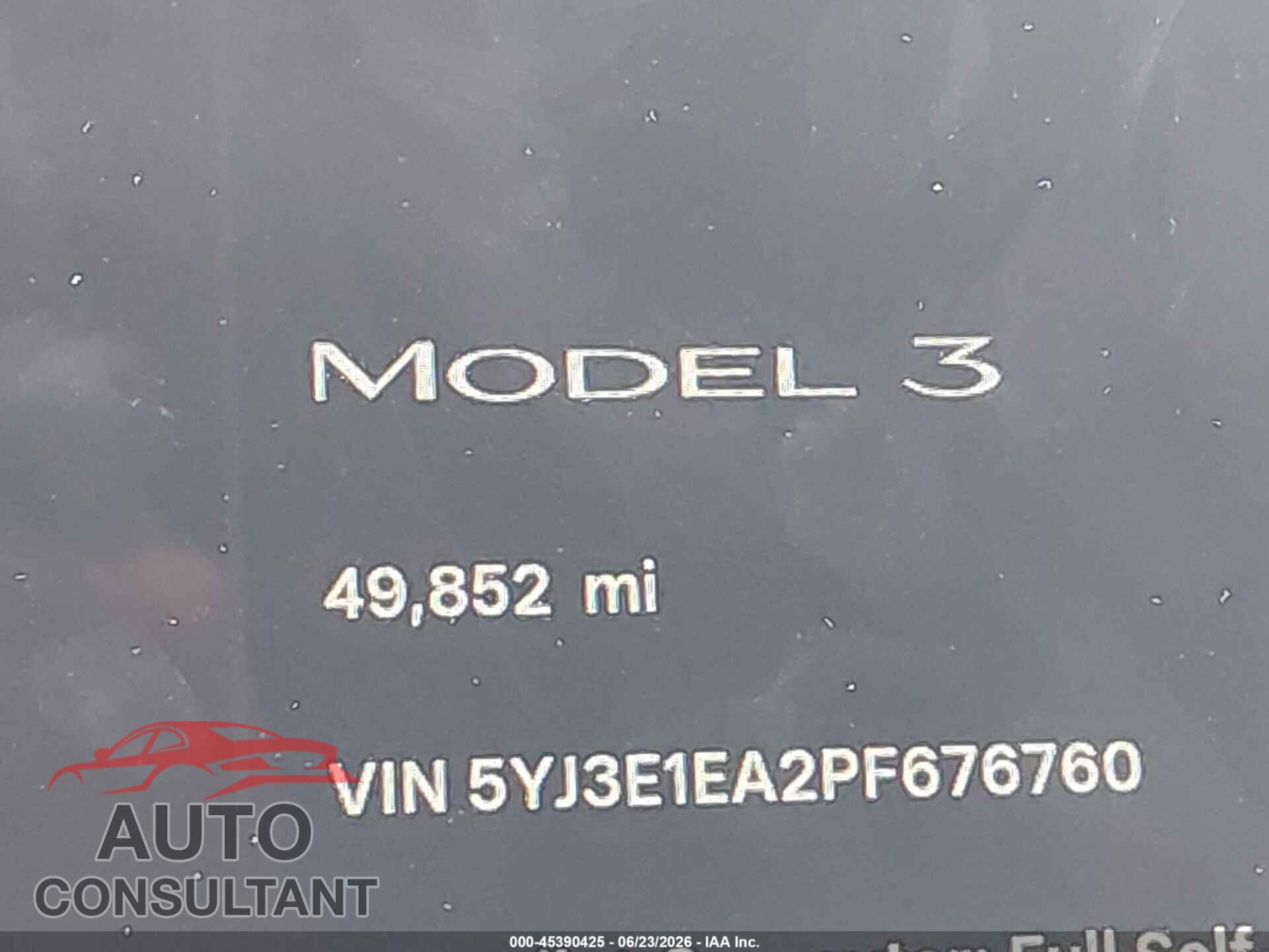 TESLA MODEL 3 2023 - 5YJ3E1EA2PF676760