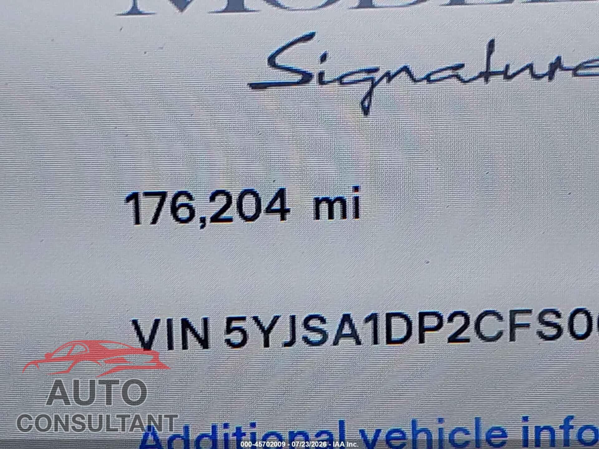 TESLA MODEL S 2012 - 5YJSA1DP2CFS00418