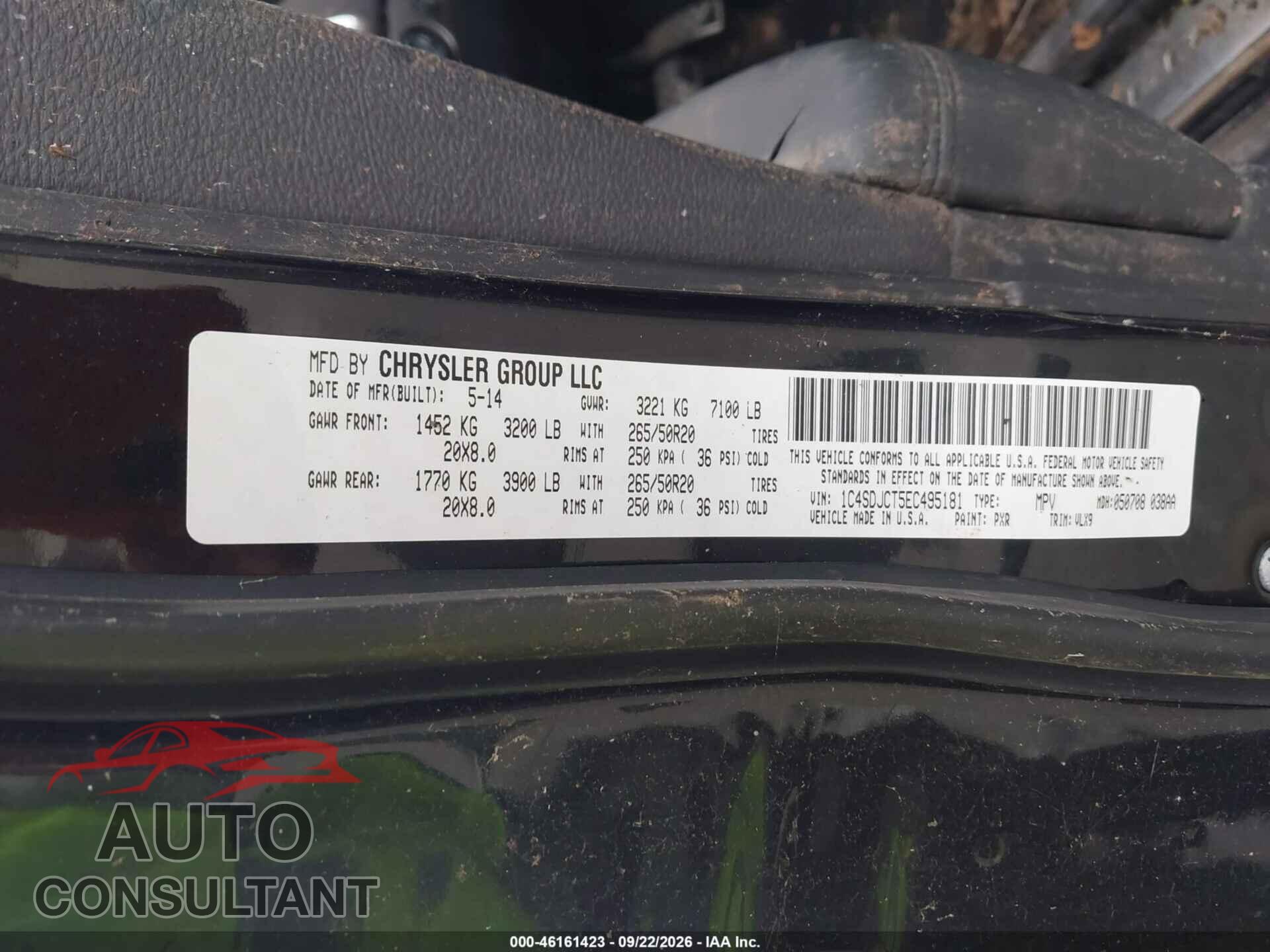 DODGE DURANGO 2014 - 1C4SDJCT5EC495181
