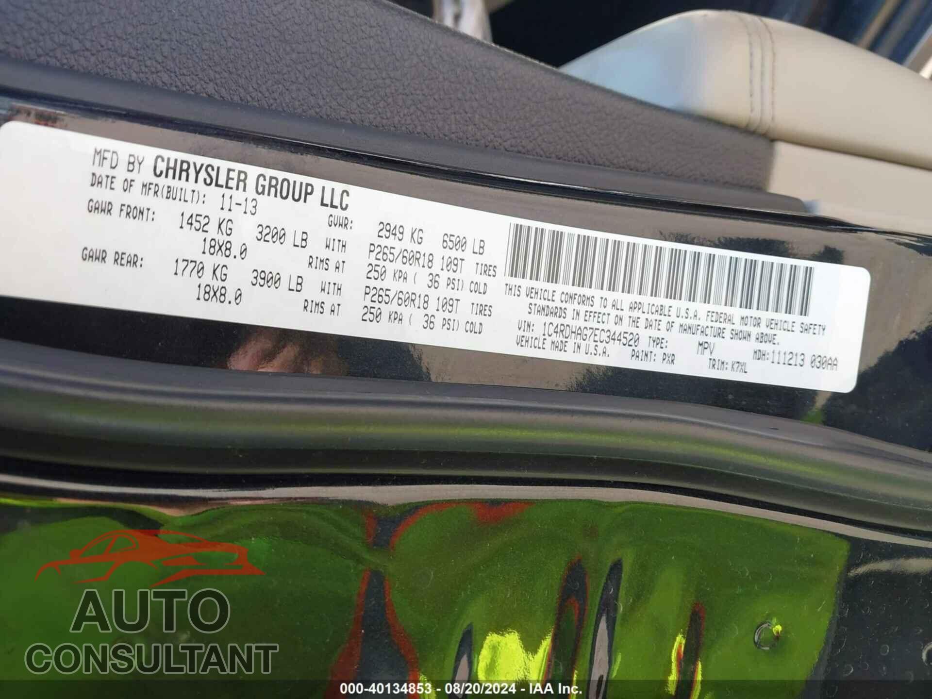 DODGE DURANGO 2014 - 1C4RDHAG7EC344520