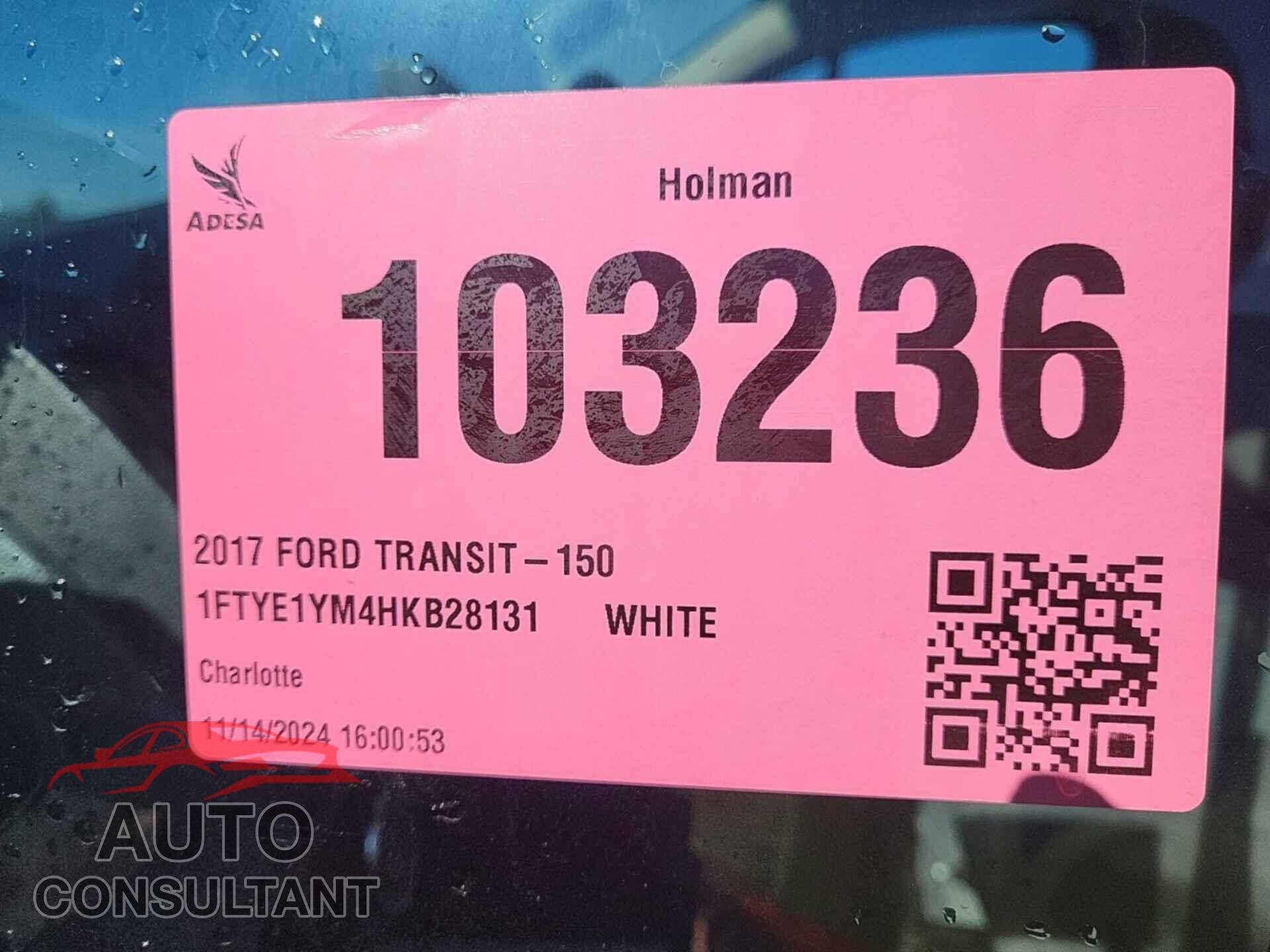 FORD TRANSIT 2017 - 1FTYE1YM4HKB28131