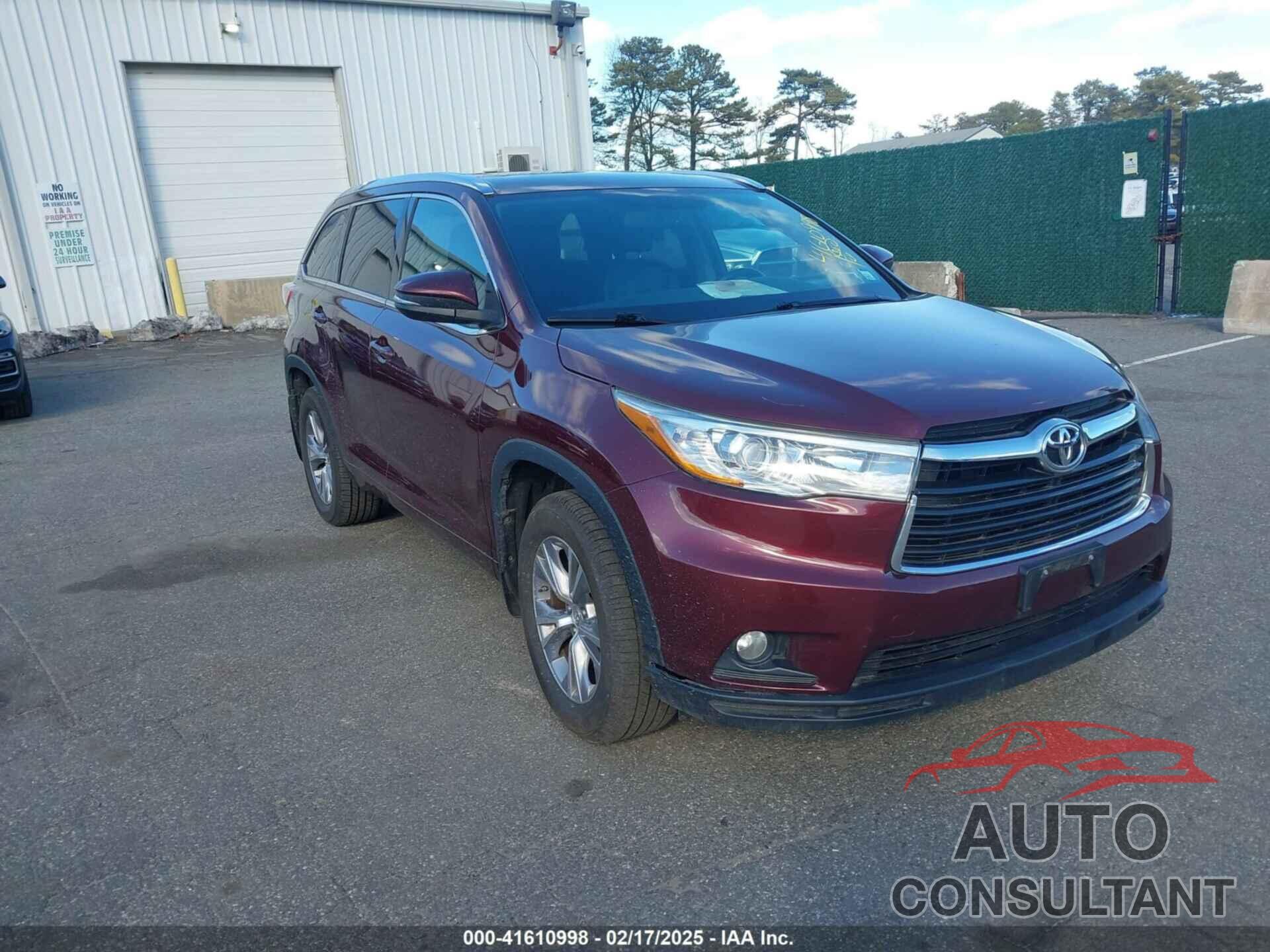 TOYOTA HIGHLANDER 2015 - 5TDJKRFH8FS168409