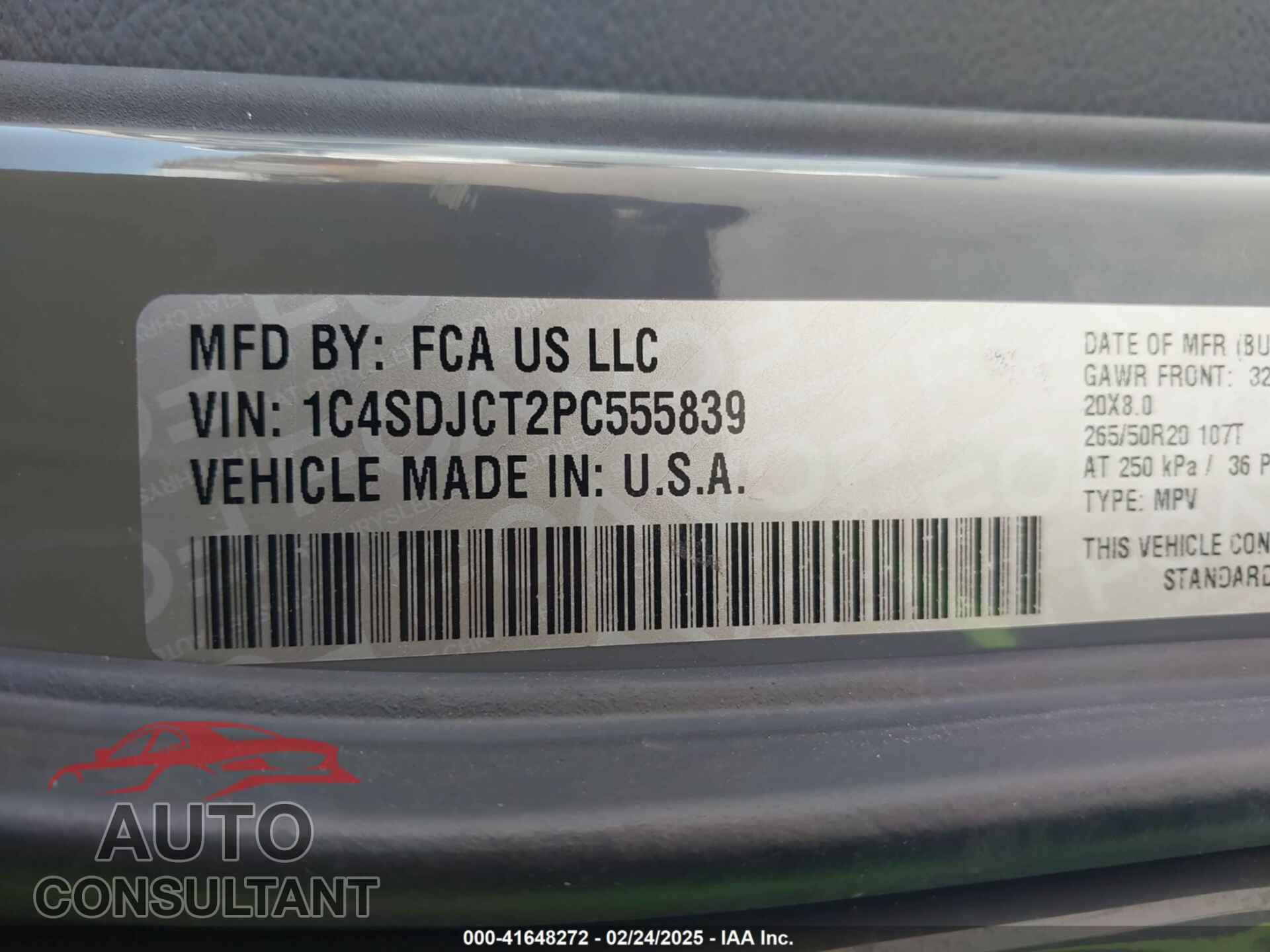DODGE DURANGO 2023 - 1C4SDJCT2PC555839