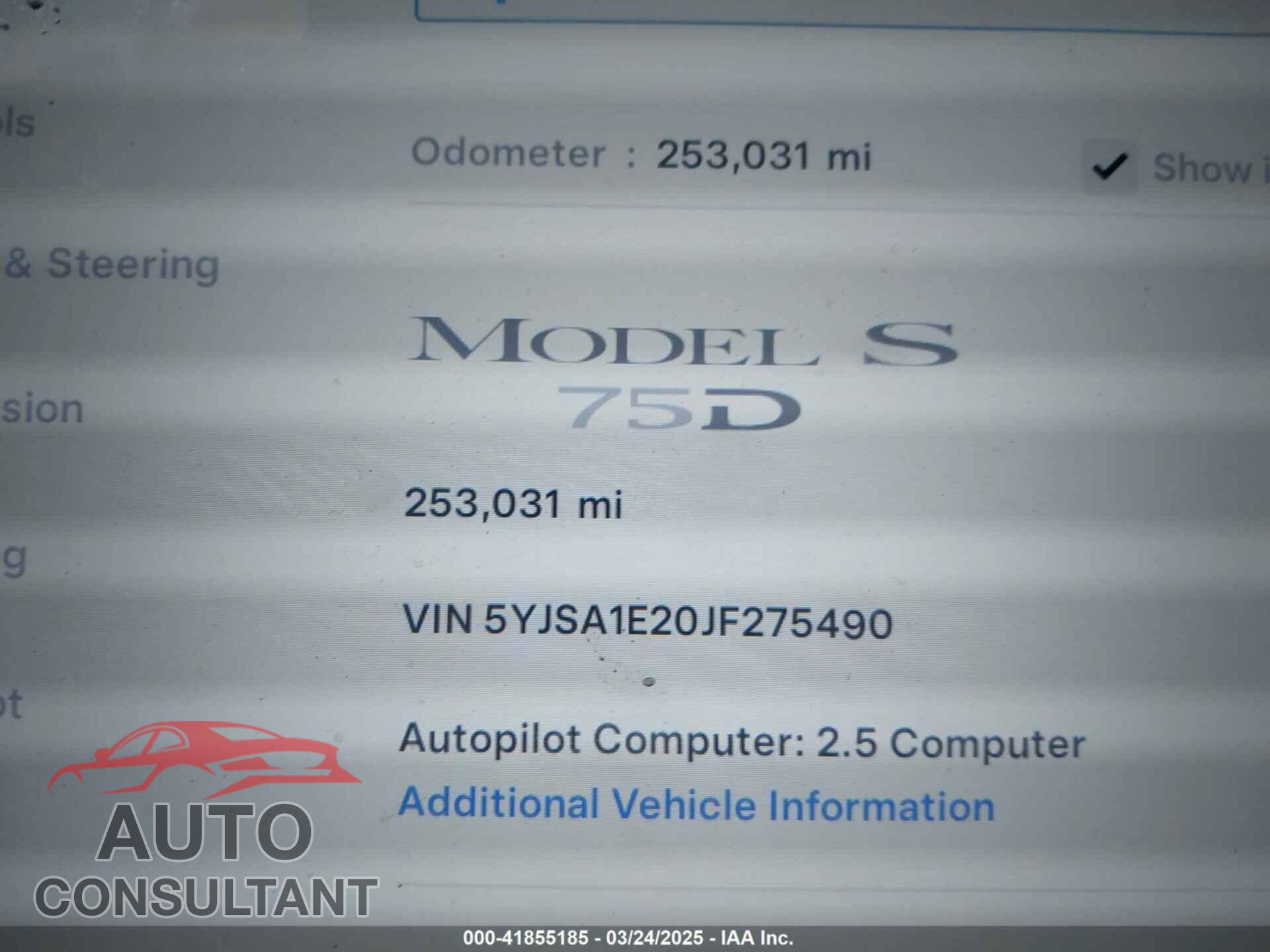 TESLA MODEL S 2018 - 5YJSA1E20JF275490