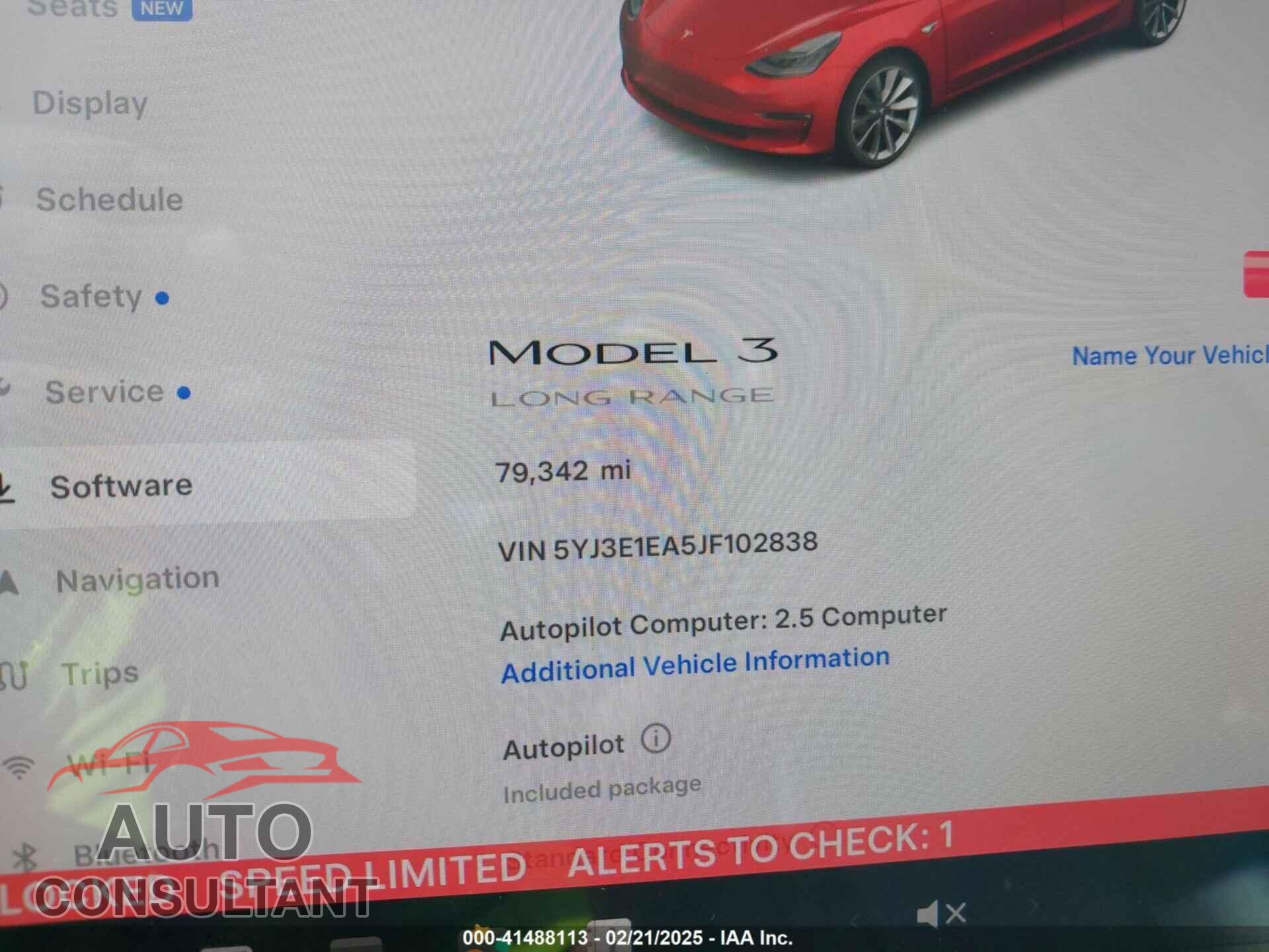 TESLA MODEL 3 2018 - 5YJ3E1EA5JF102838