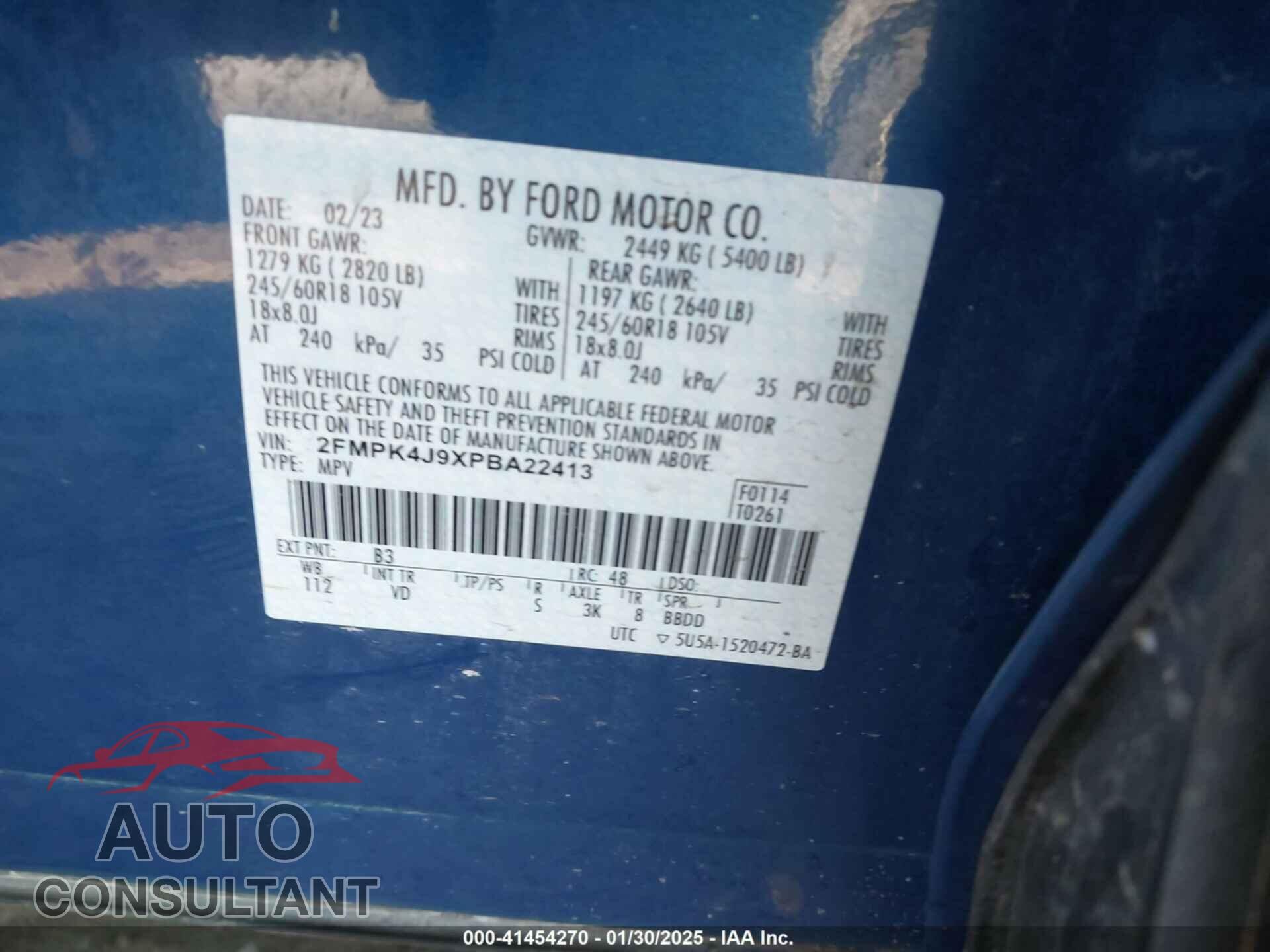 FORD EDGE 2023 - 2FMPK4J9XPBA22413