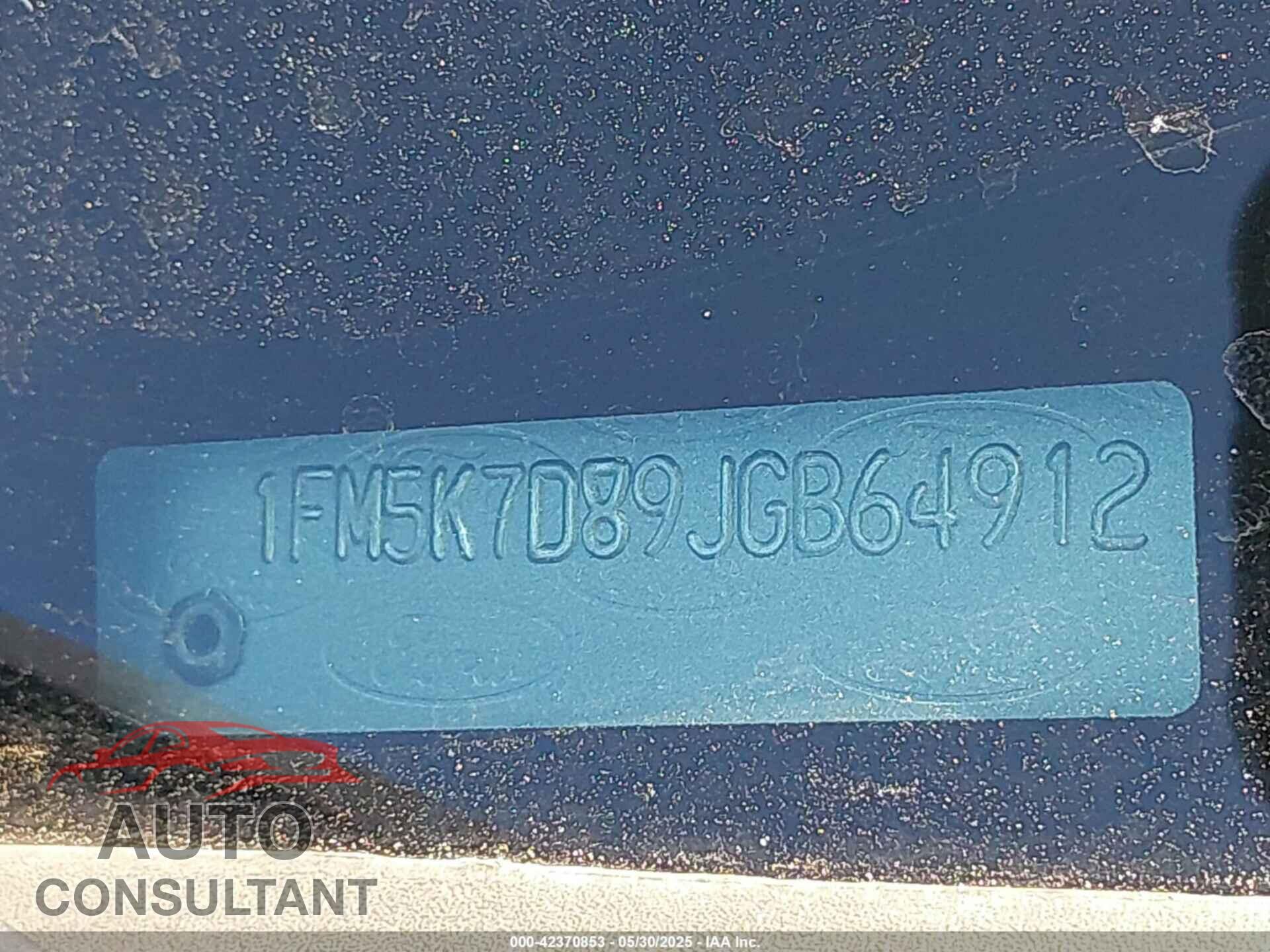 FORD EXPLORER 2018 - 1FM5K7D89JGB64912