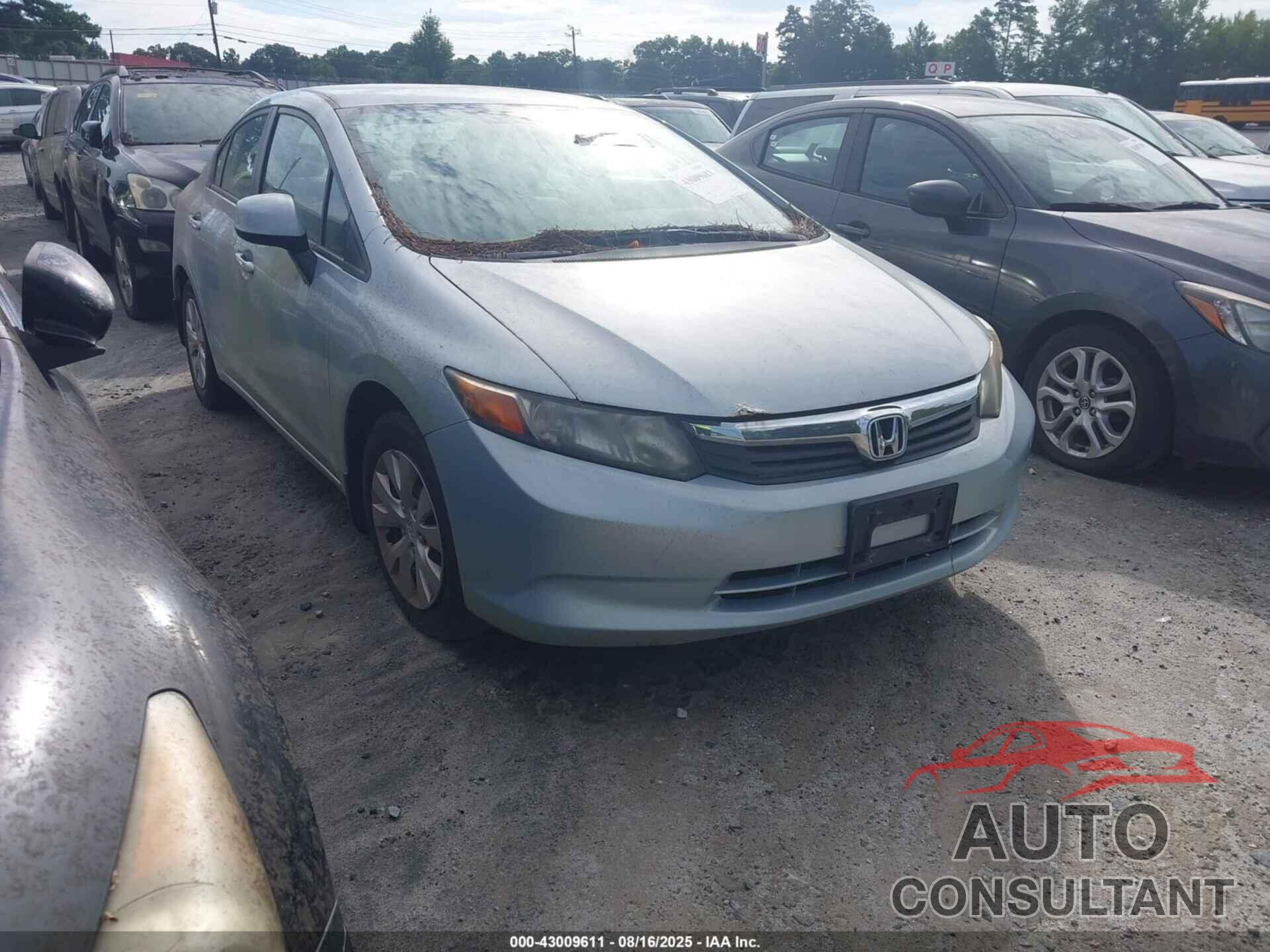 HONDA CIVIC 2012 - 19XFB2F57CE007297
