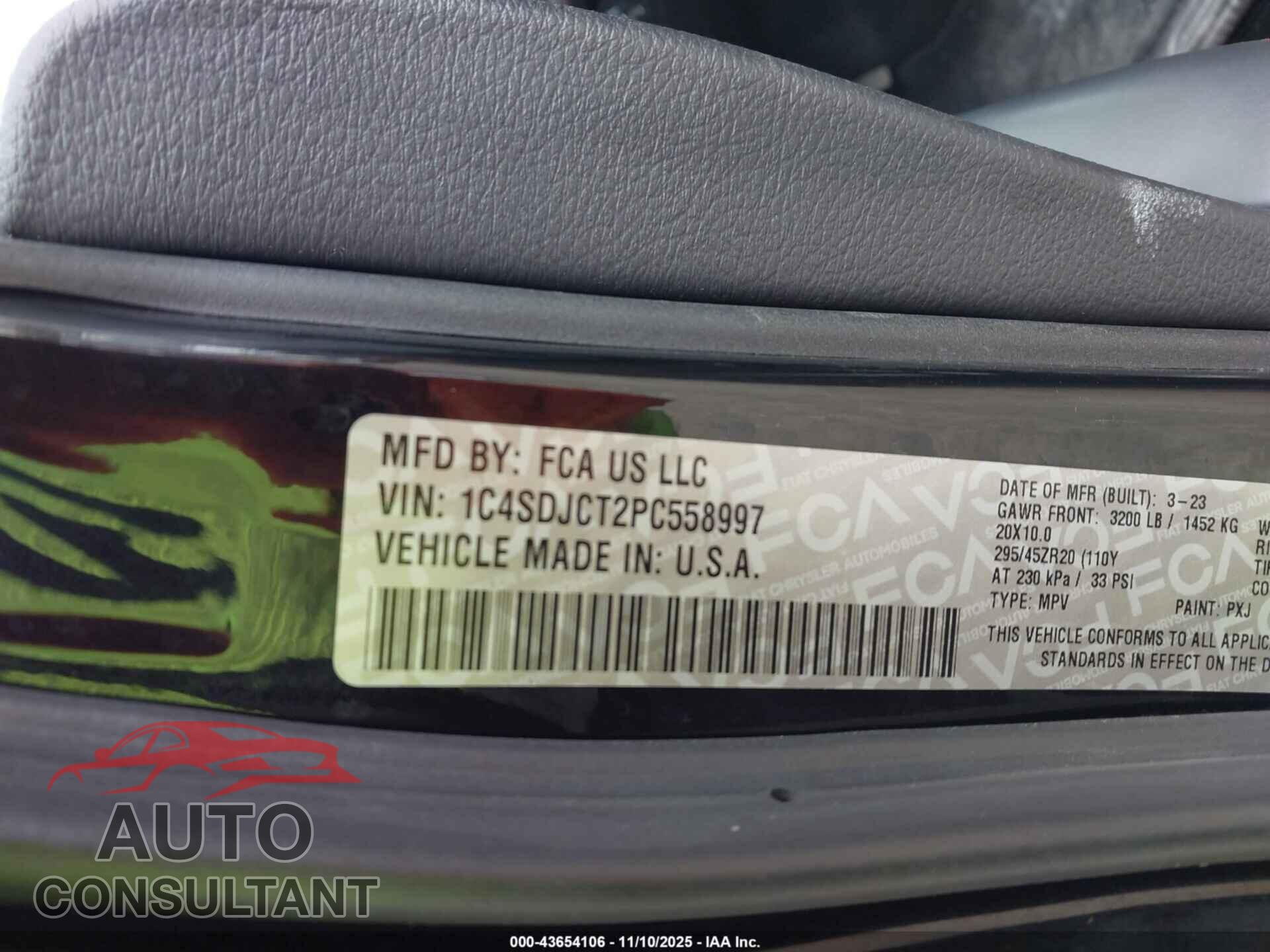 DODGE DURANGO 2023 - 1C4SDJCT2PC558997