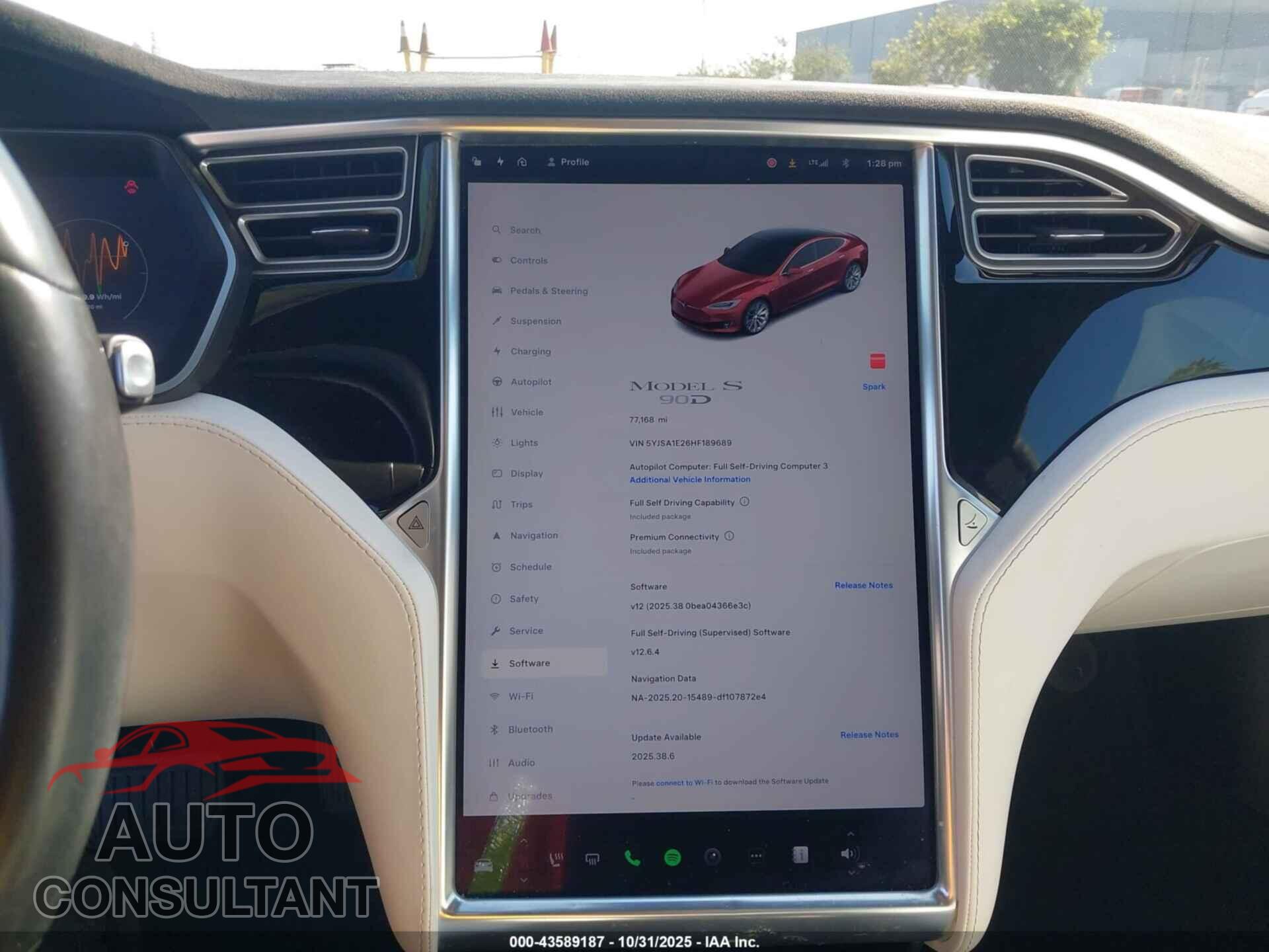 TESLA MODEL S 2017 - 5YJSA1E26HF189689